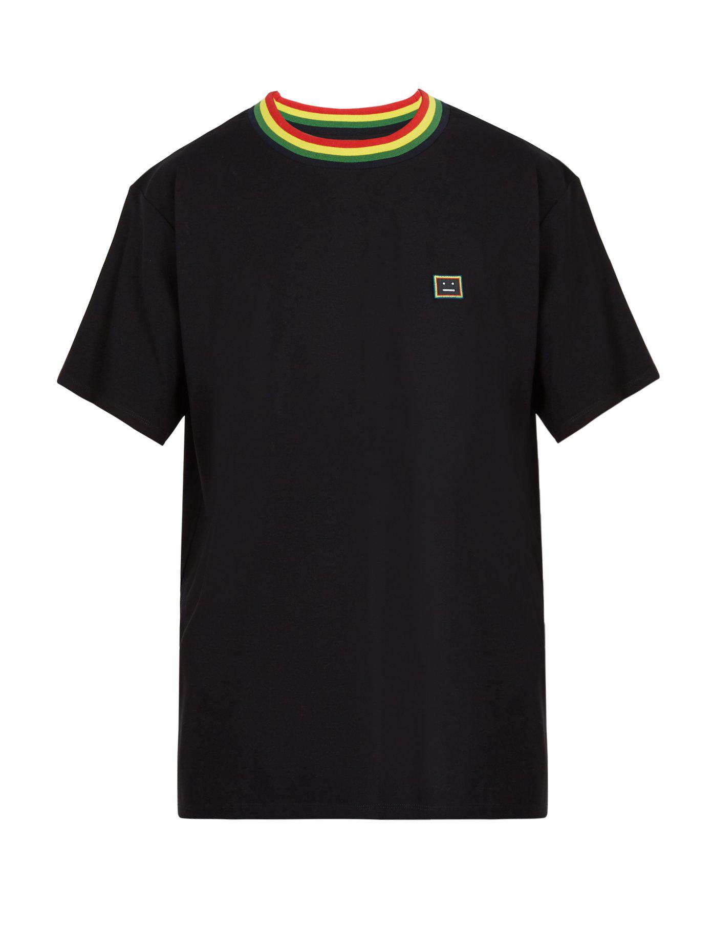 Face Contrast-collar T-shirt 