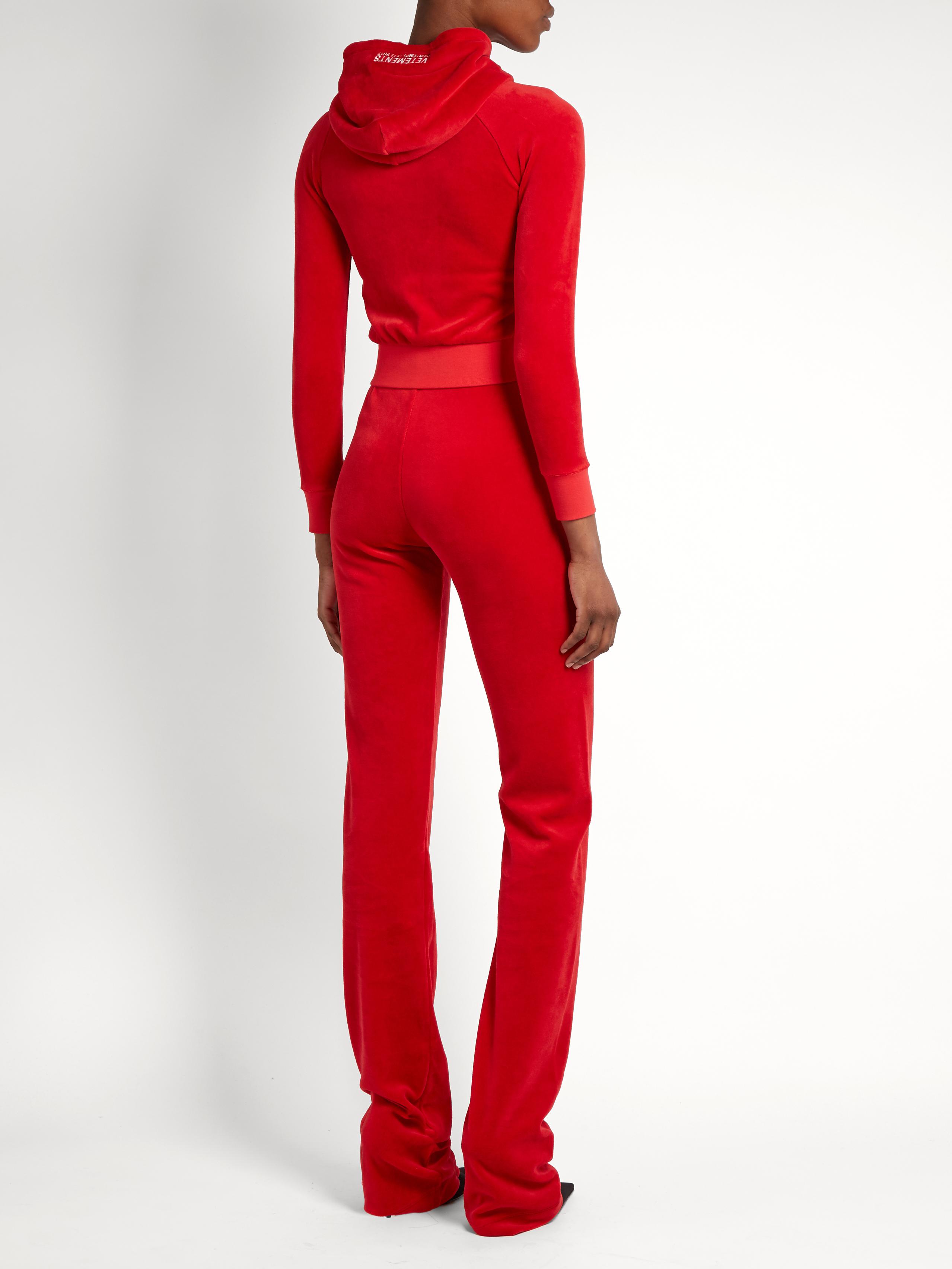 Vetements X Juicy Couture Cotton-blend Velour Tracksuit in Red