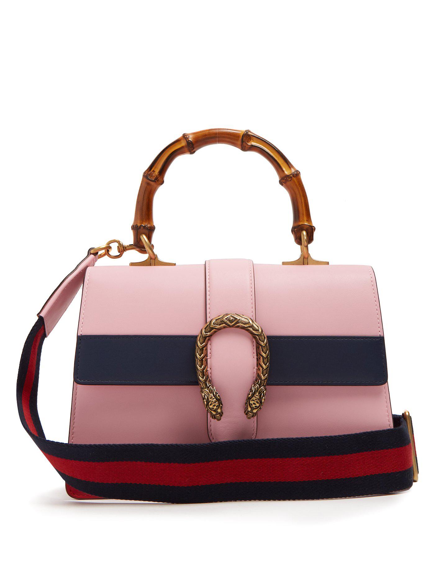 Gucci Dionysus Medium Bamboo Handle Leather Bag in Pink - Lyst