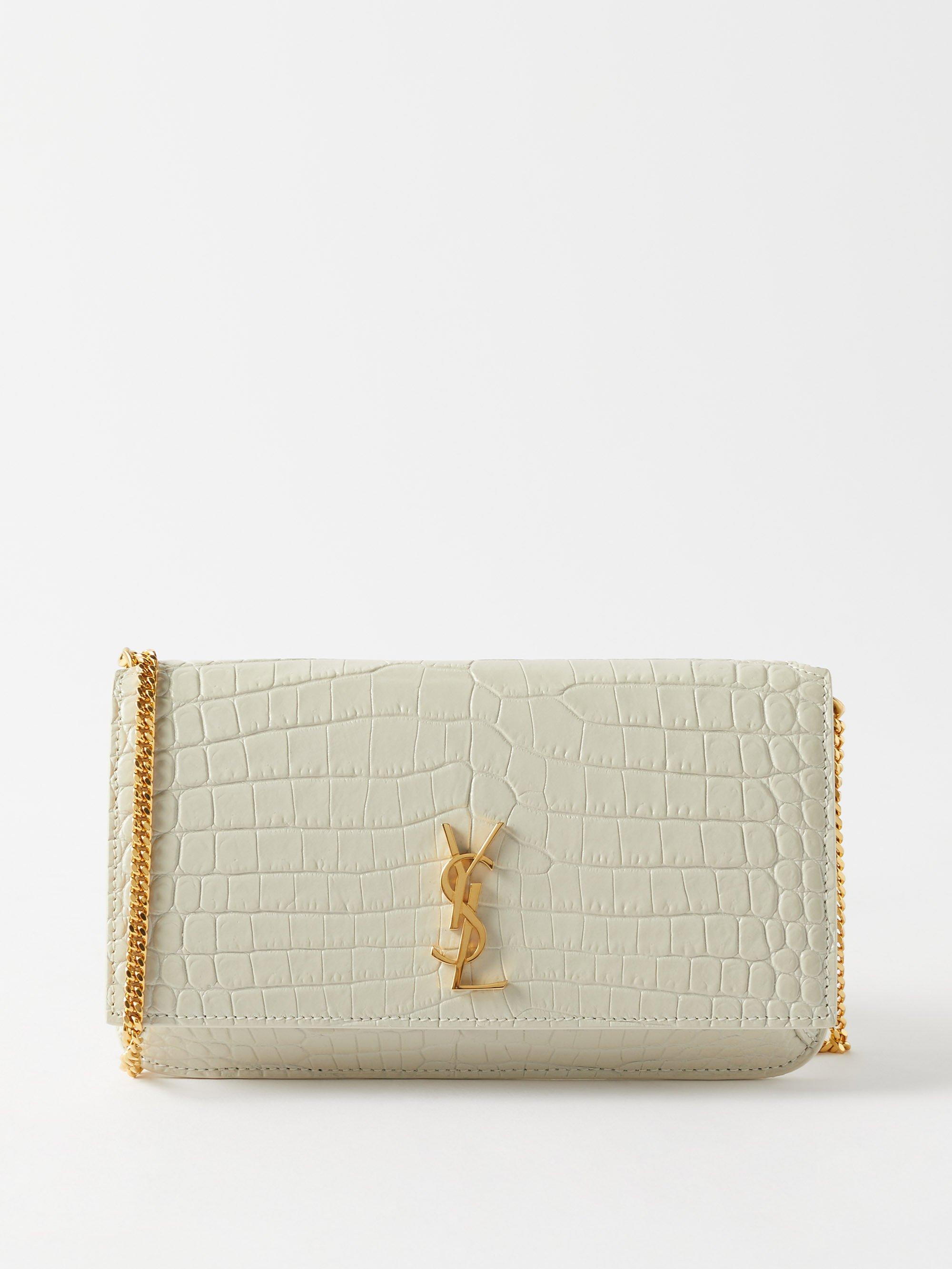 Saint Laurent Monogram E/w Wallet In Crocodile Embossed Leather