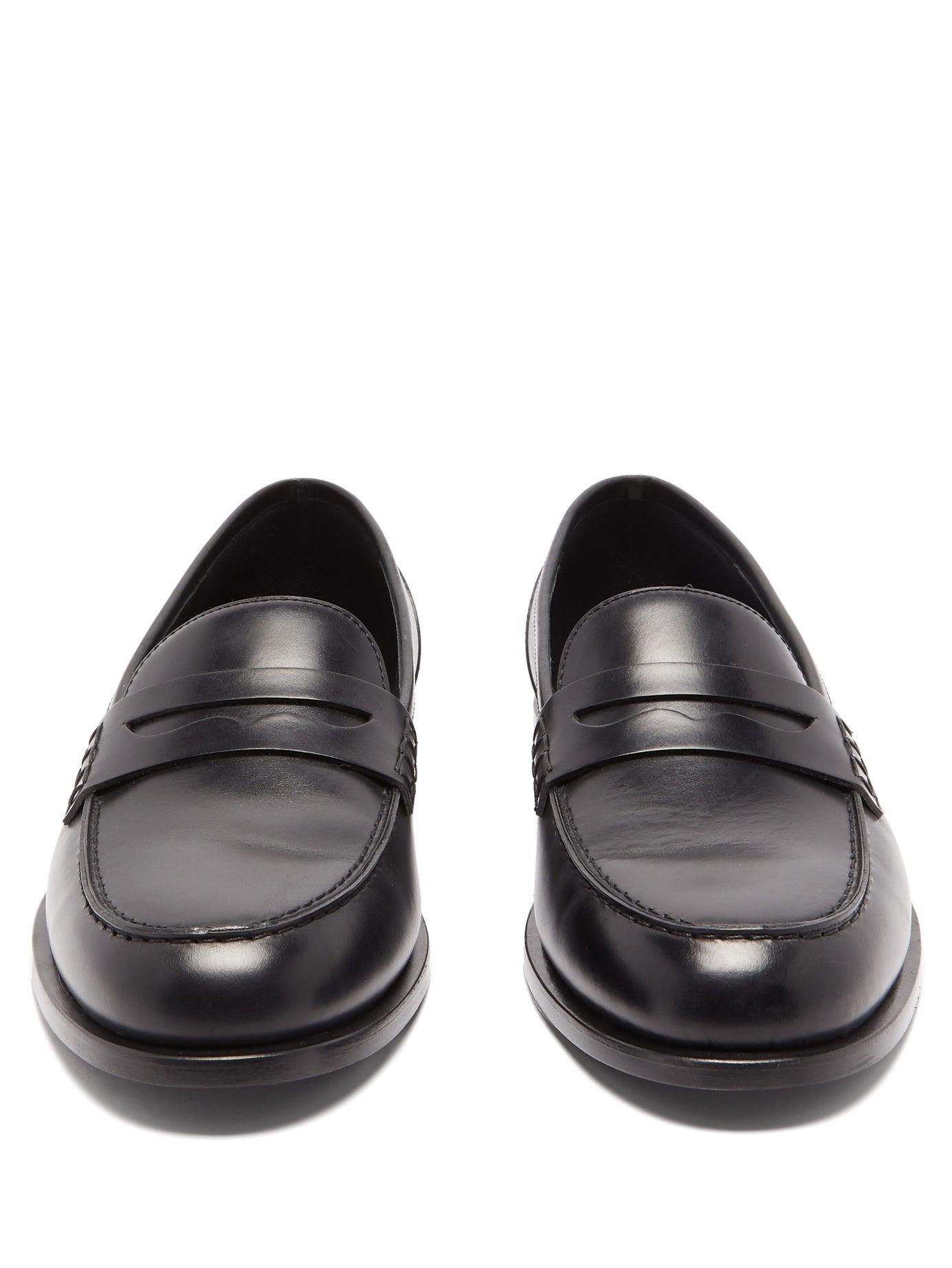 Balmain Michael Leather Penny Loafers in Black for Men - Lyst