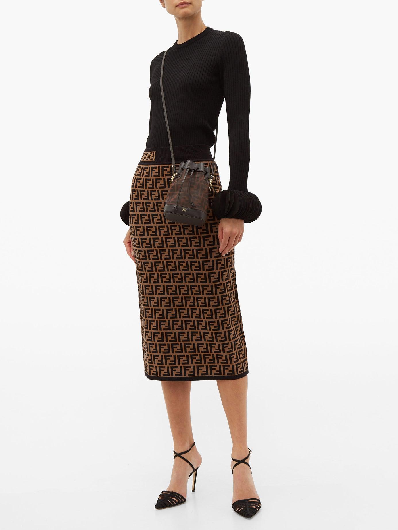 Fendi Mon Trésor Mini Mesh & Leather Cross-body Bag in Brown - Lyst