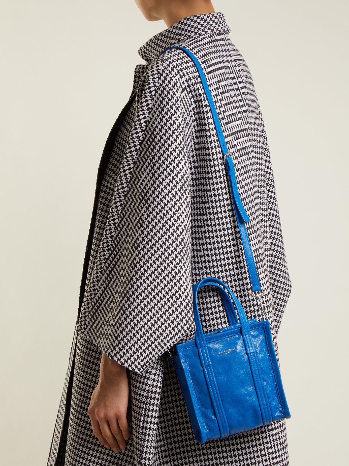 Balenciaga Leather Bazar Shopper Xxs in Blue | Lyst