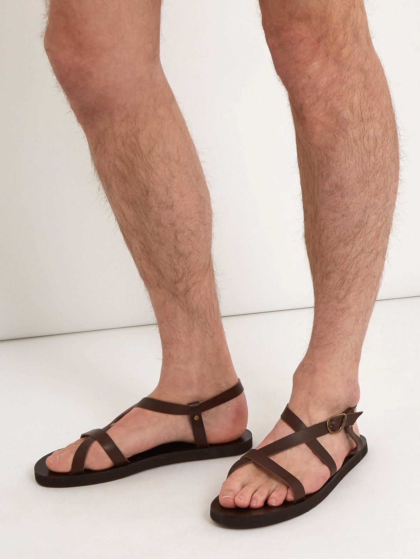 Ancient Greek Sandals Apli Amalia Nails Slide Sandals Beige Leather Si –  Celebrity Owned