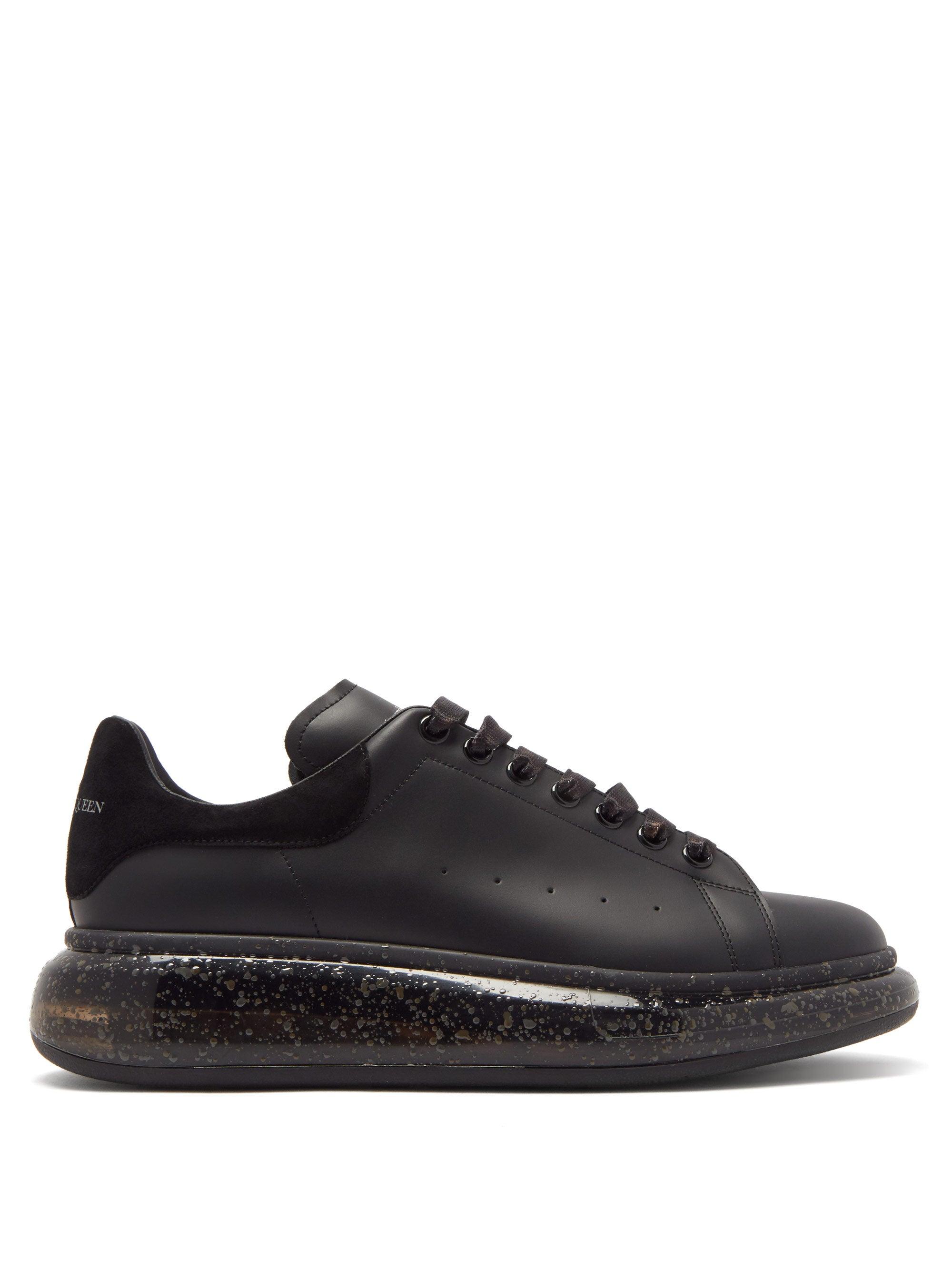 black leather trainers white sole