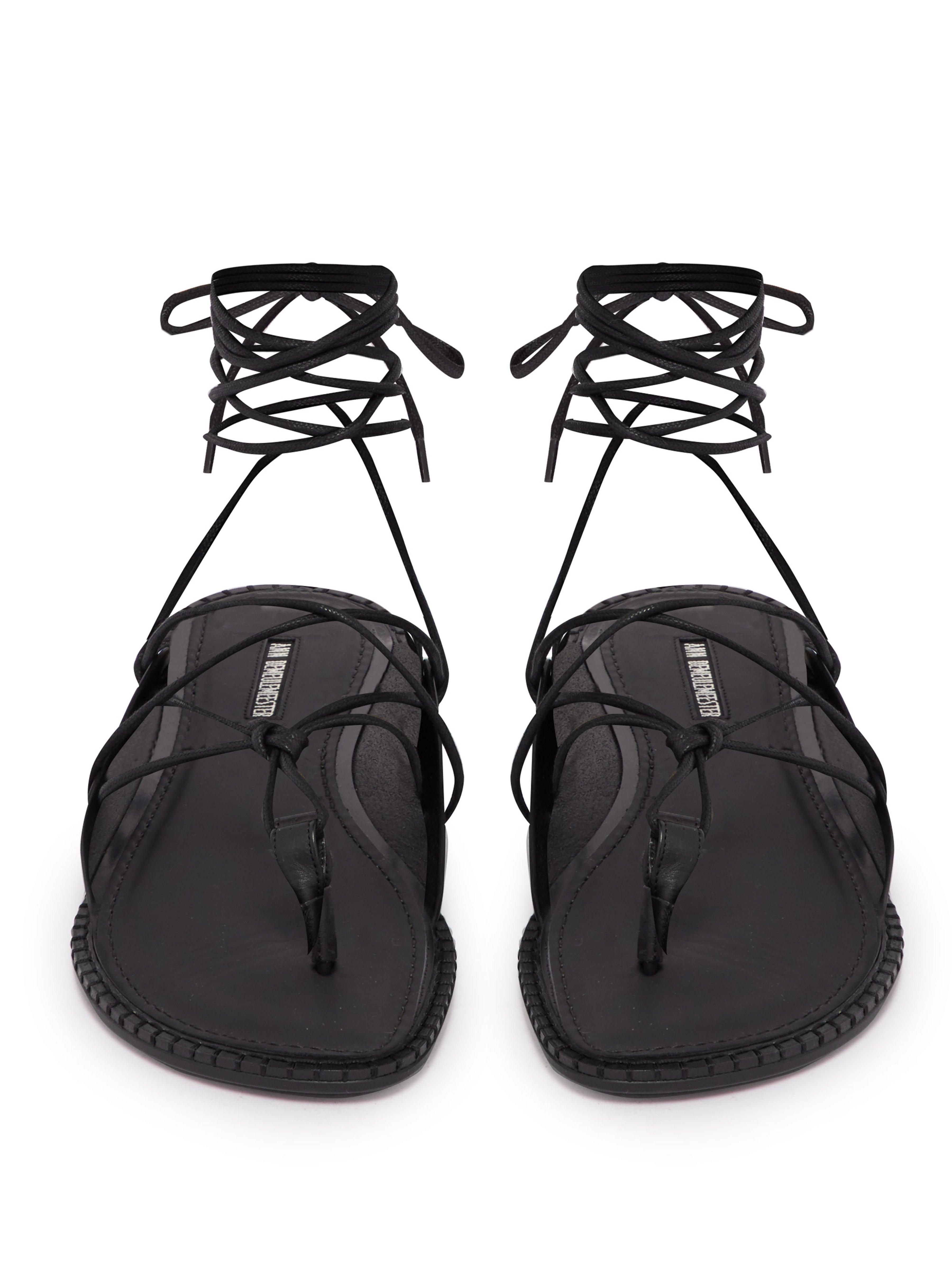 Ann Demeulemeester Wrap Around Leather Sandals in Black for Men - Lyst