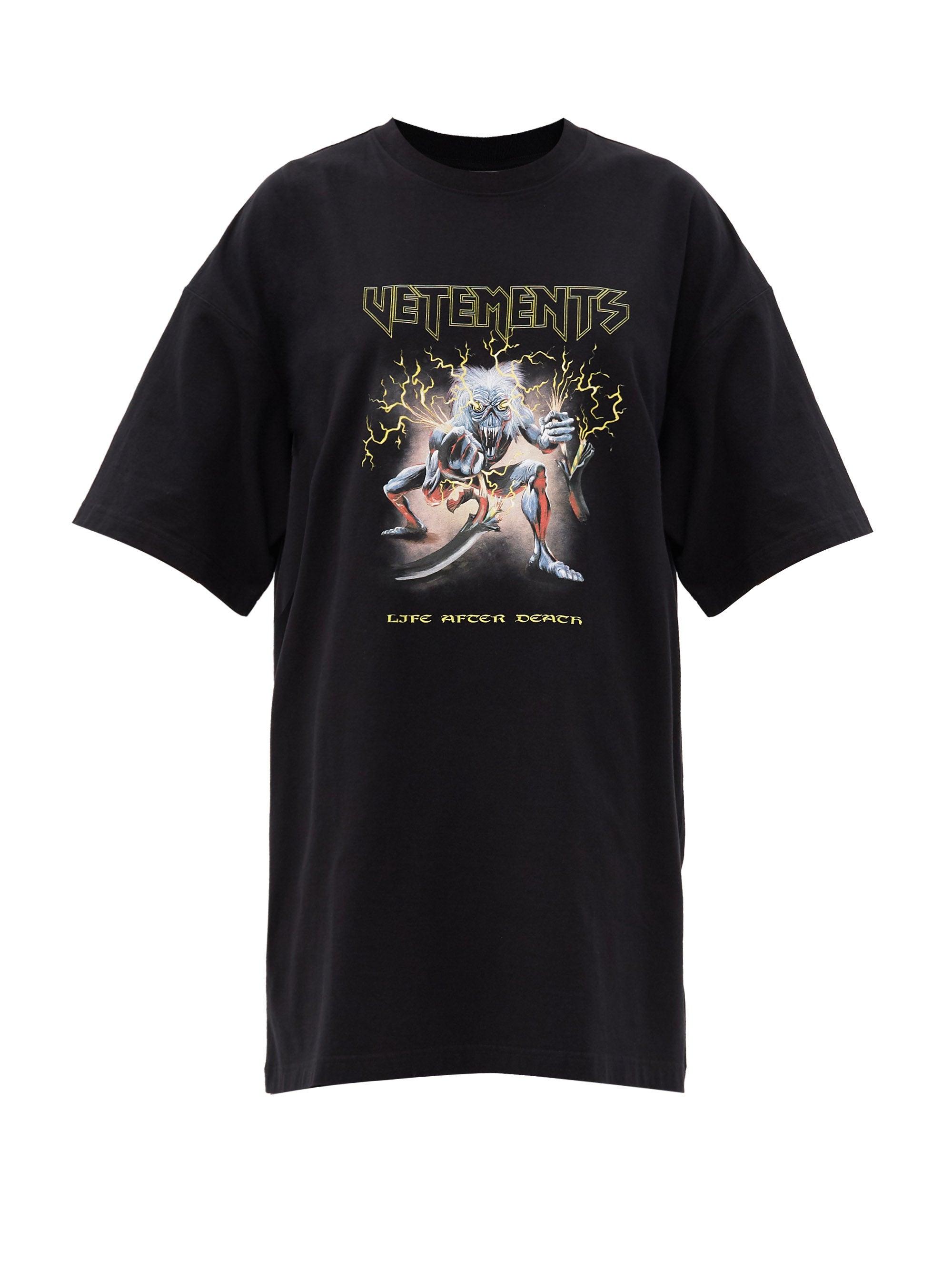 Vetements Heavy Metal Logo-print Cotton-jersey T-shirt in Black - Lyst