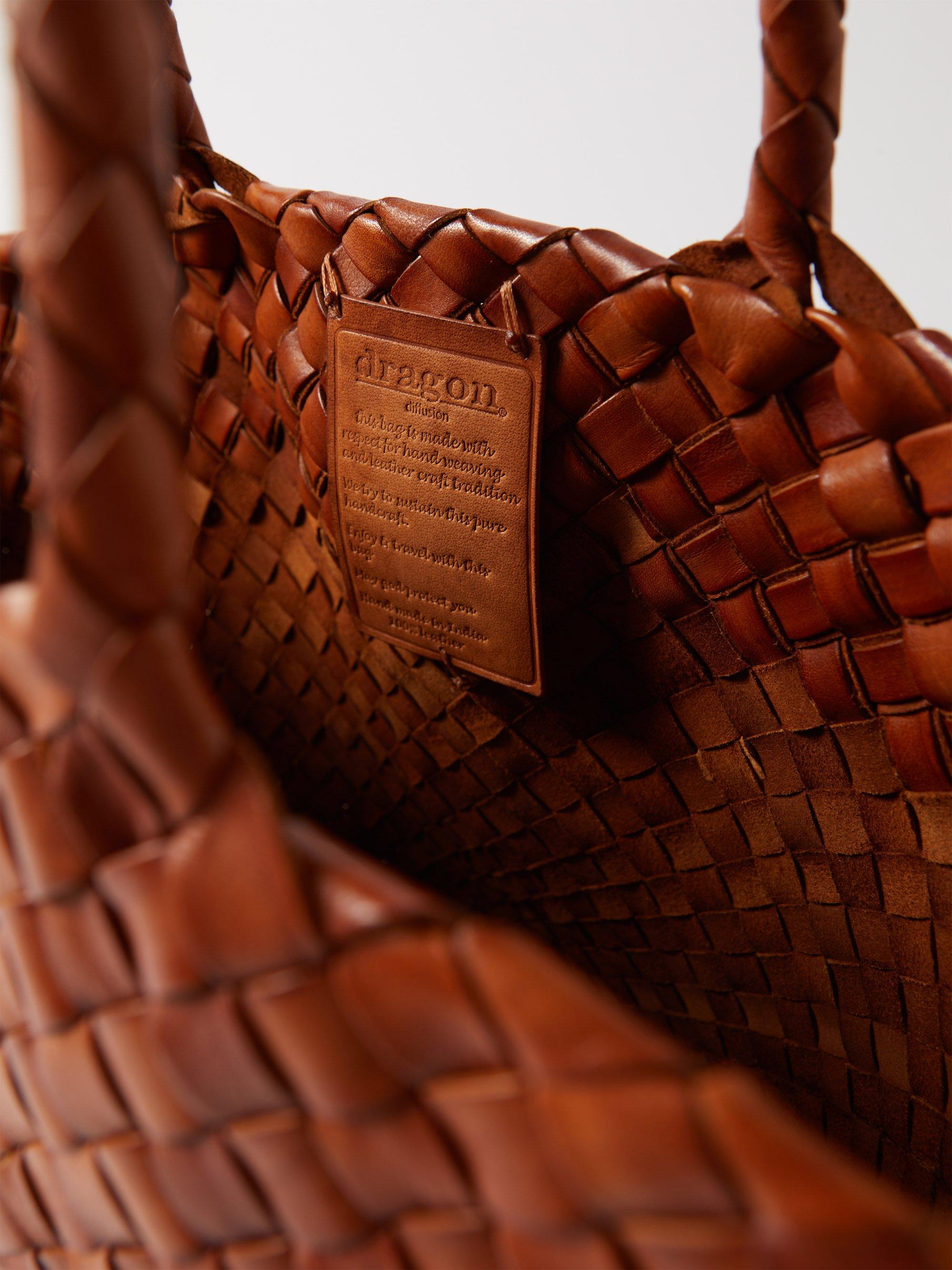 Dragon Diffusion - Egola Dark Brown Woven Leather Bag