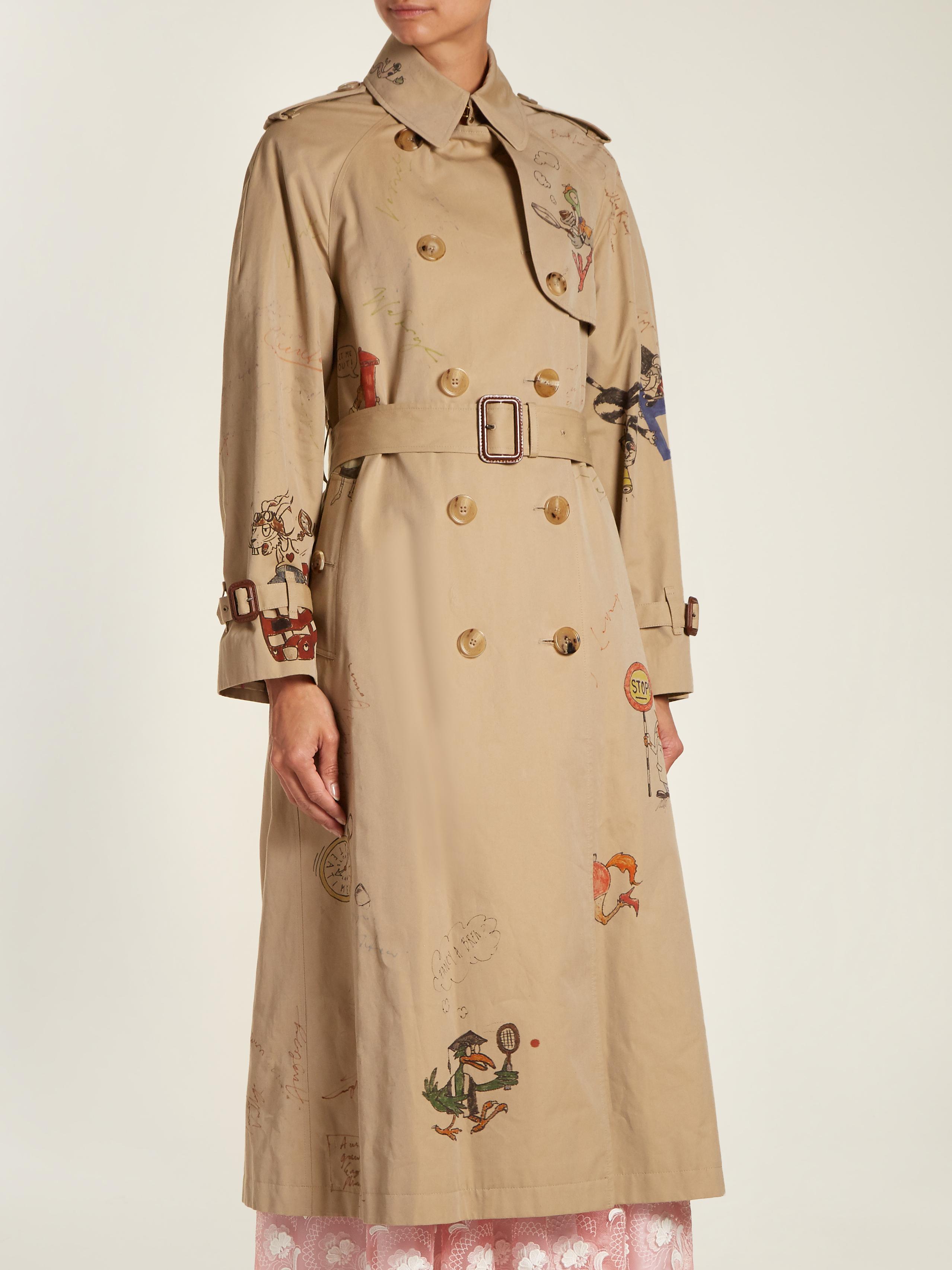 Burberry sketch print sales trench coat