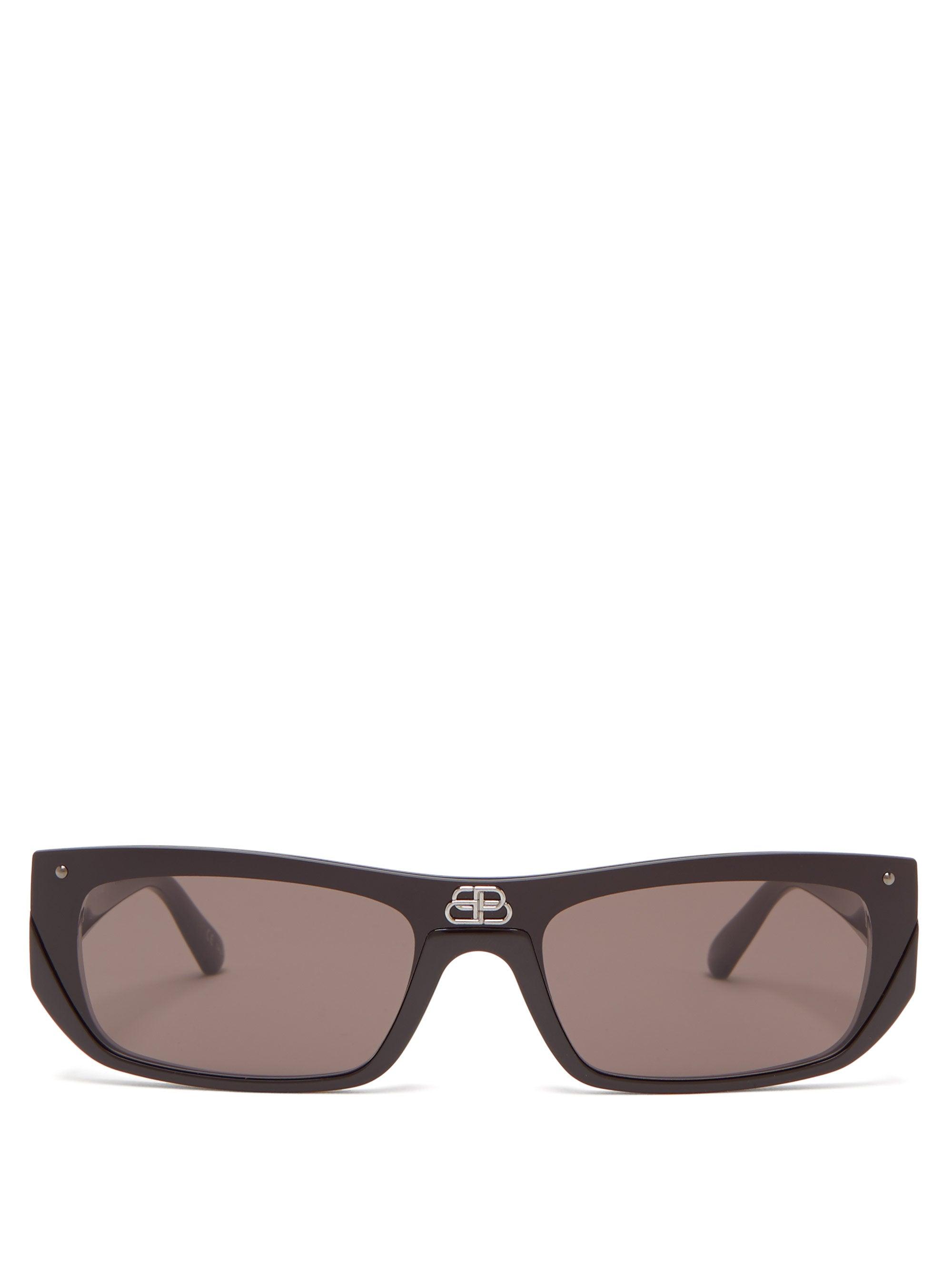 Balenciaga Shield Slim Rectangular Acetate Sunglasses | Lyst