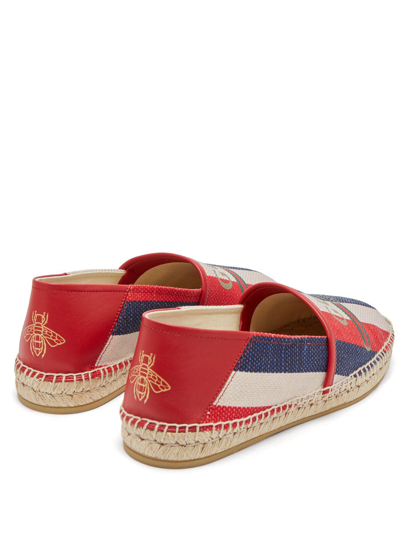 gucci logo sylvie canvas espadrille