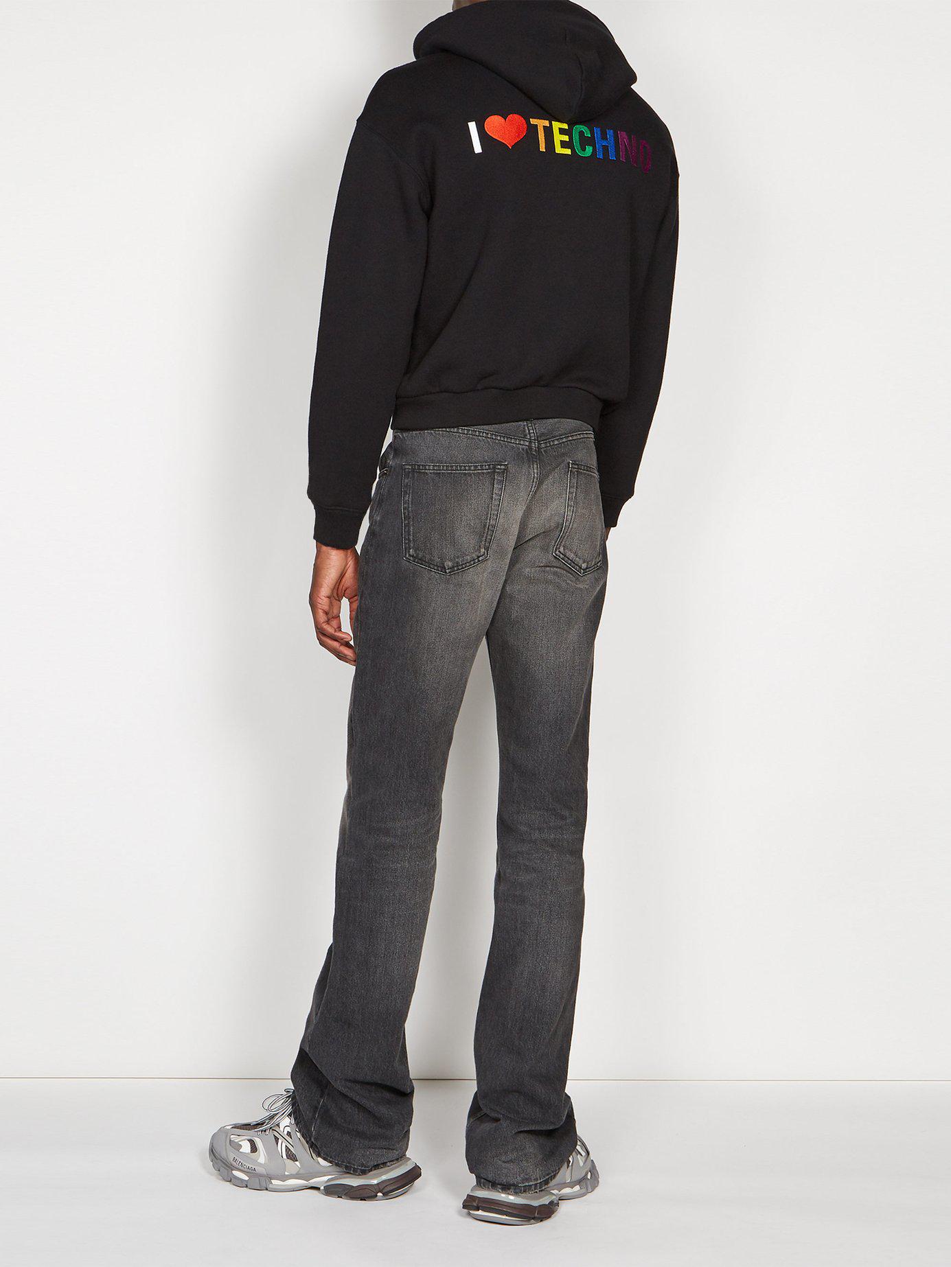 Balenciaga I Love Techno Zip Up Sweatshirt in Black for Men - Lyst