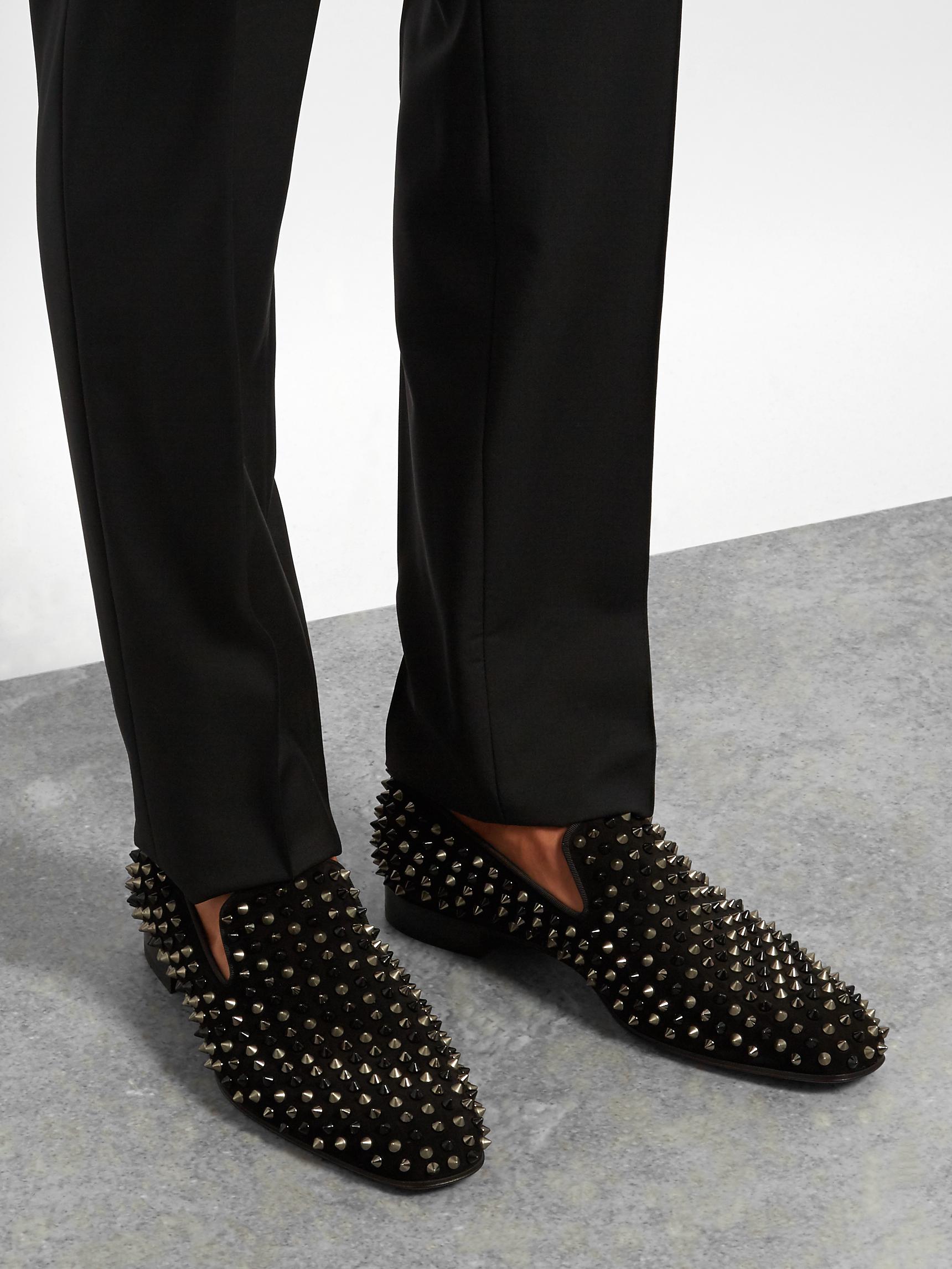 Christian Louboutin Dandelion Suede Spike Loafers in Black for |