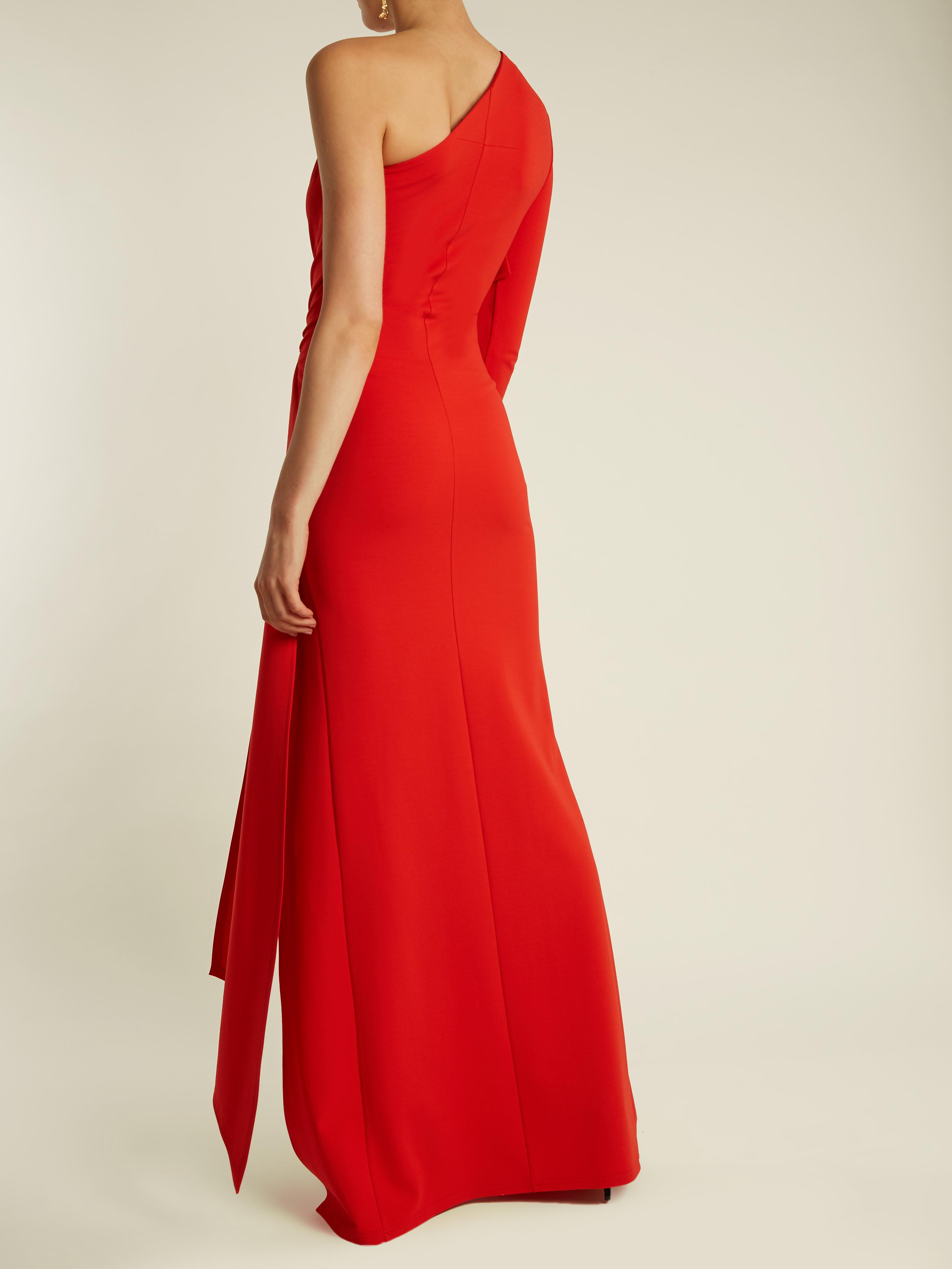Givenchy Synthetic One-shoulder Draped-panel Cady Gown in Red - Lyst