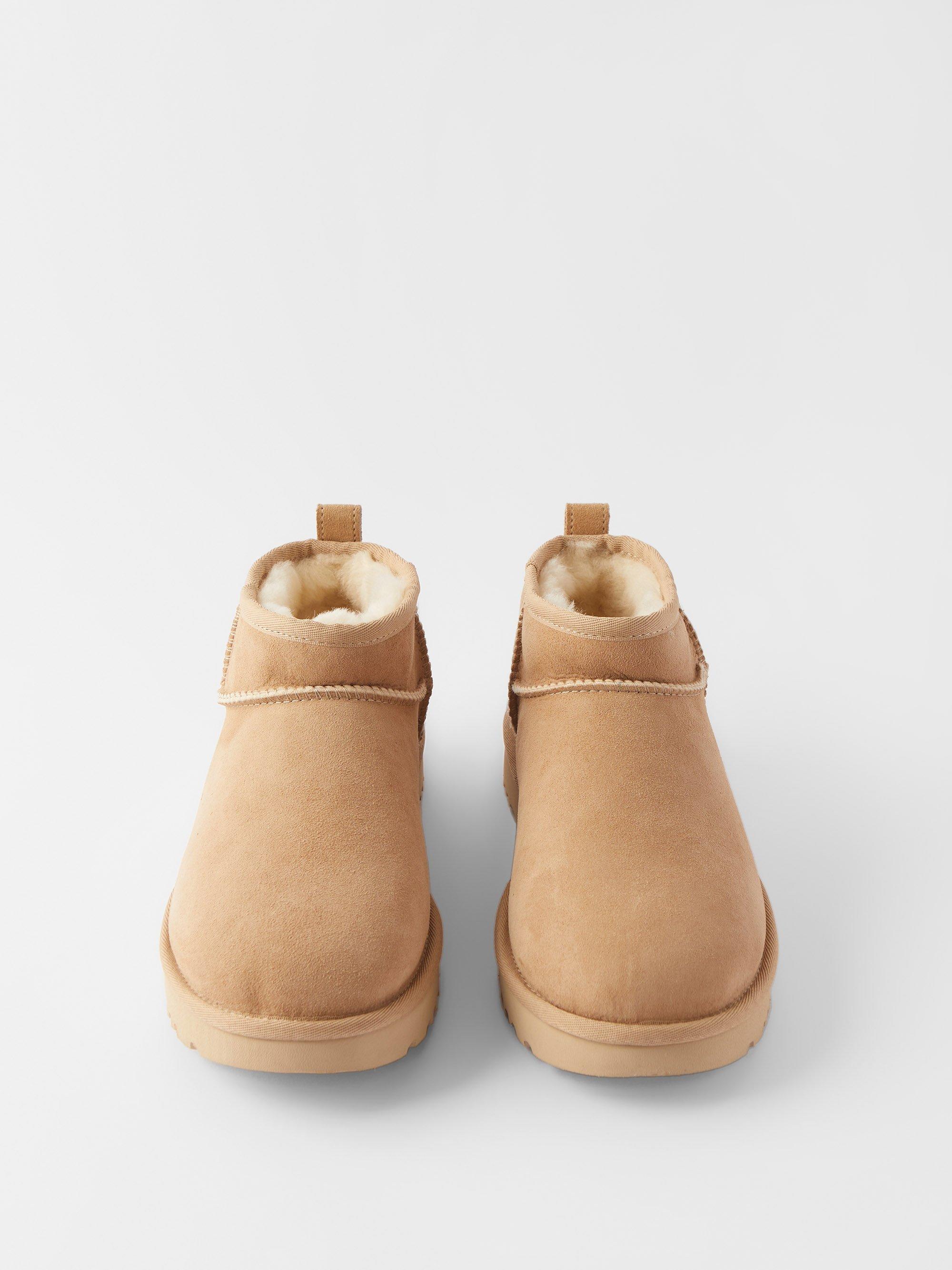 UGG Classic Ultra Mini Suede Boots in Natural | Lyst