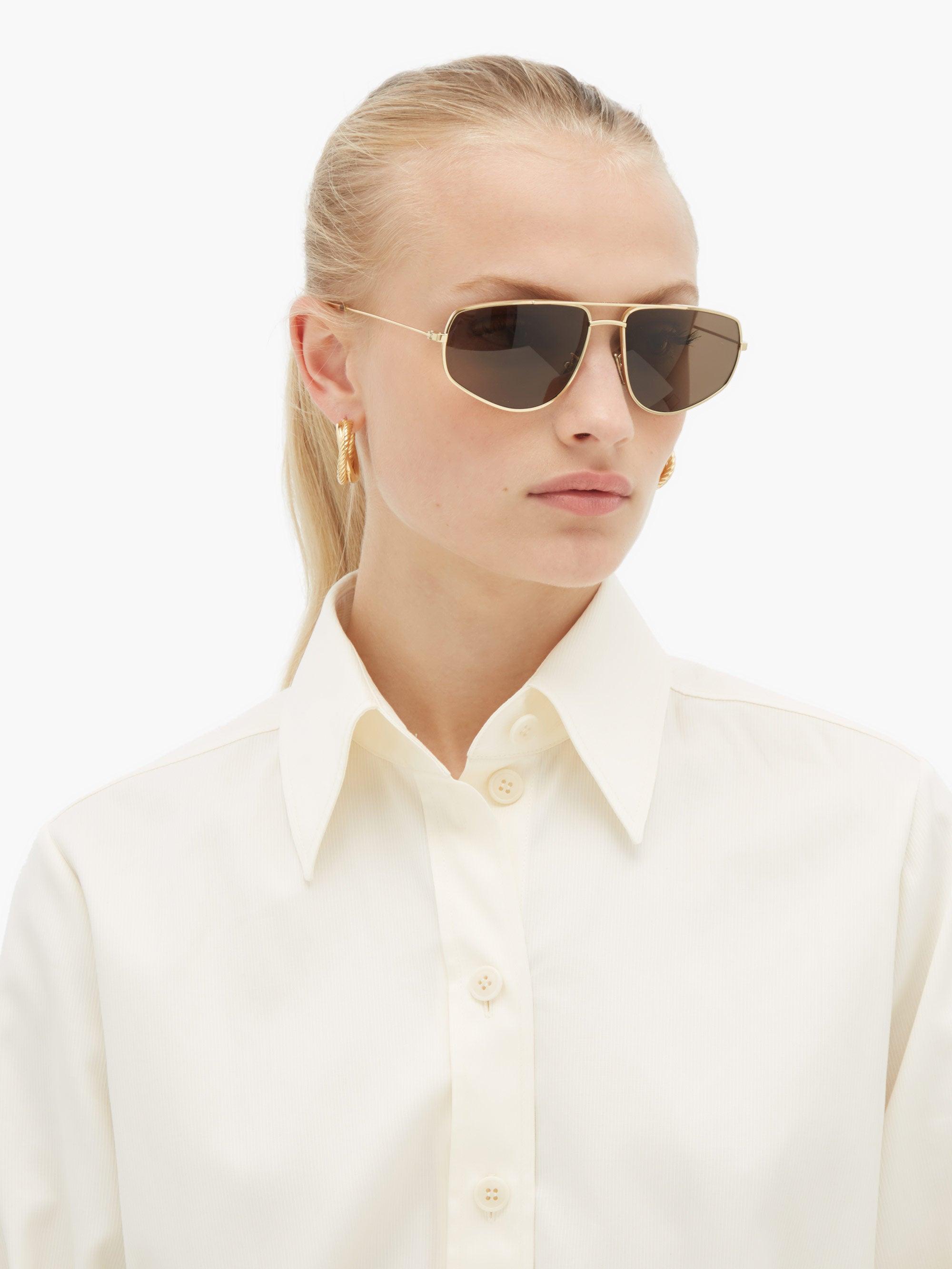 celine black and gold aviators