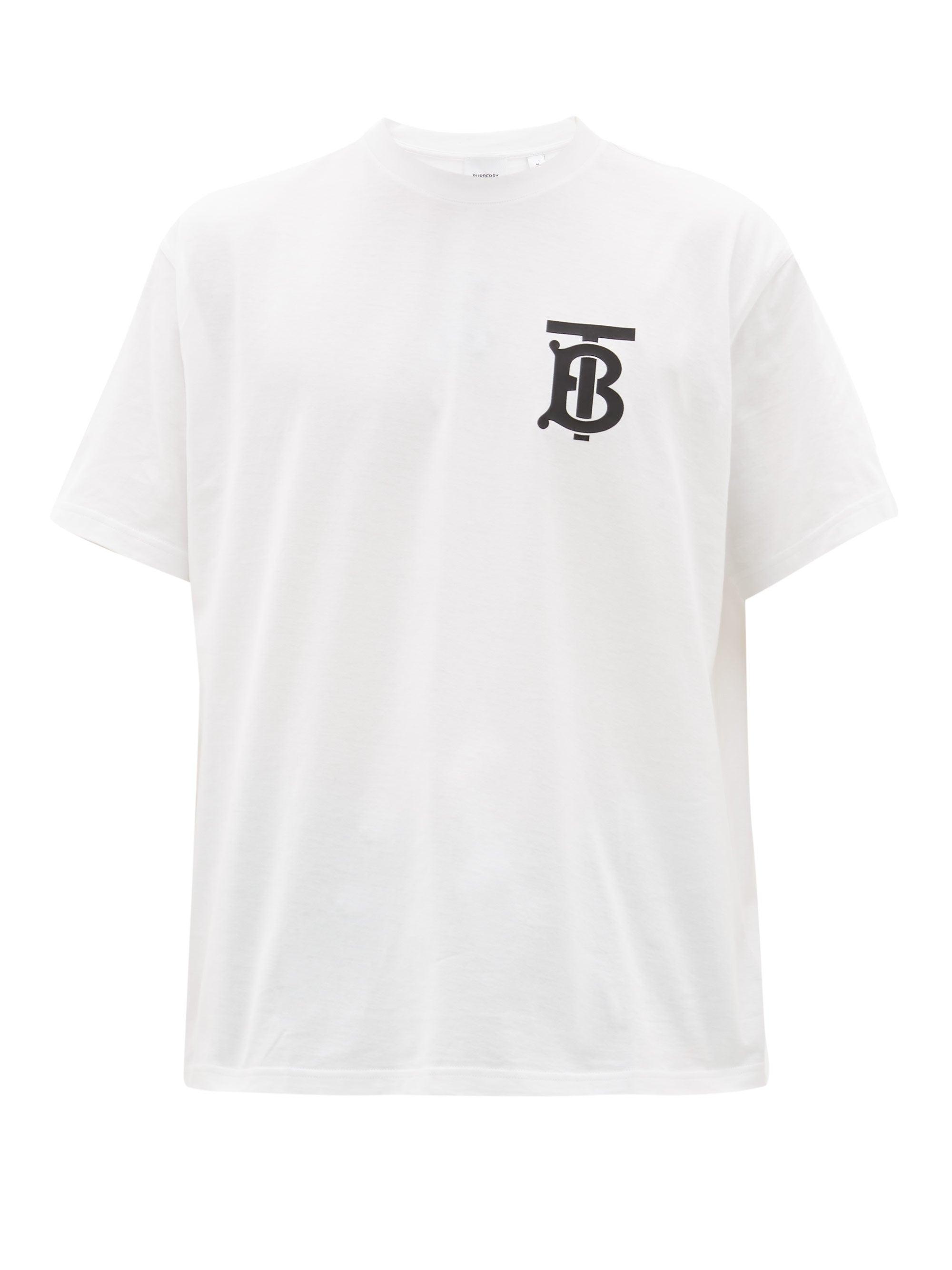 Burberry Oversized Logo-print Cotton-jersey T-shirt in White for Men | Lyst