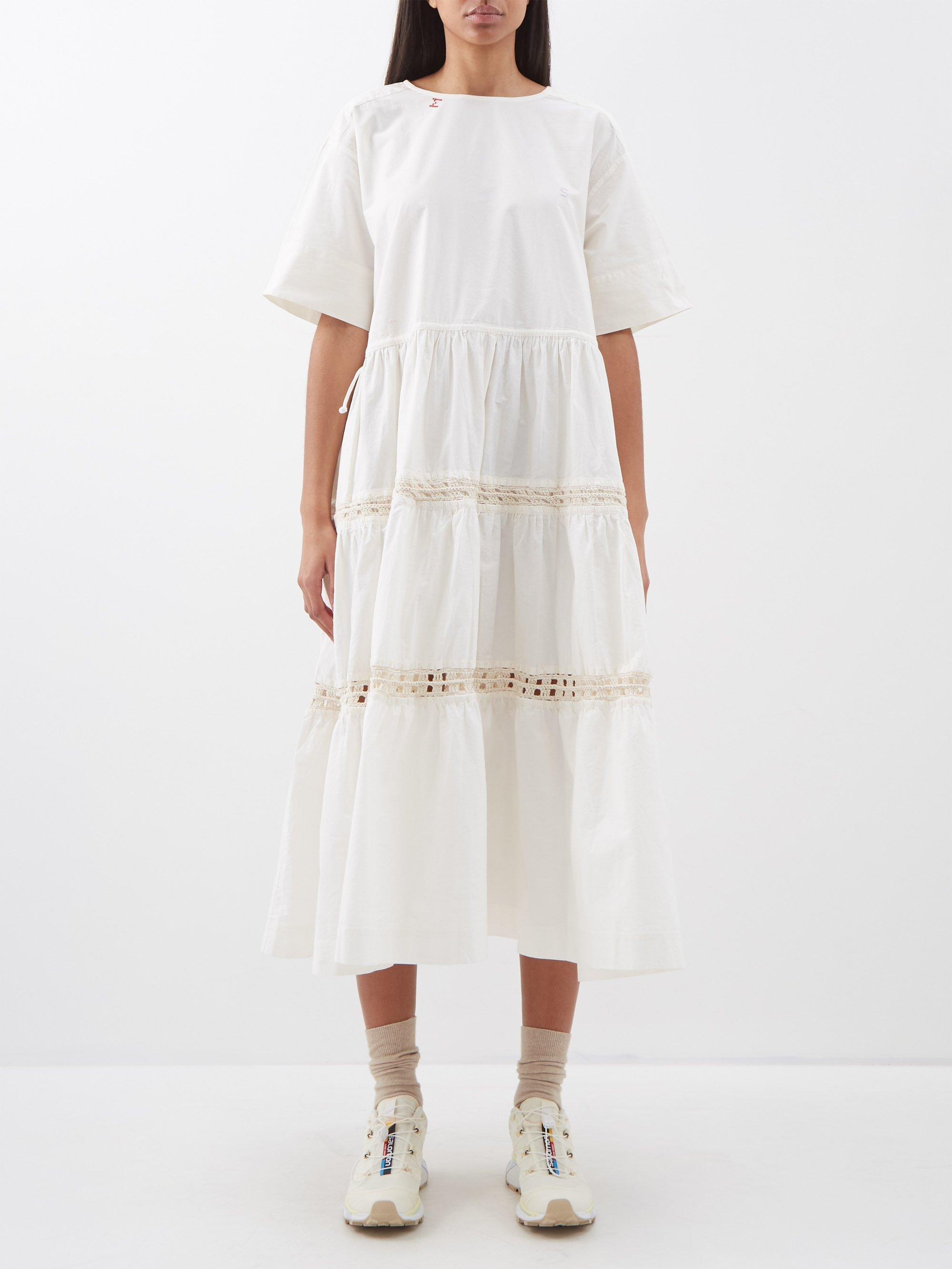 STORY mfg. Caraway Embroidered Organic-cotton Dress in White | Lyst