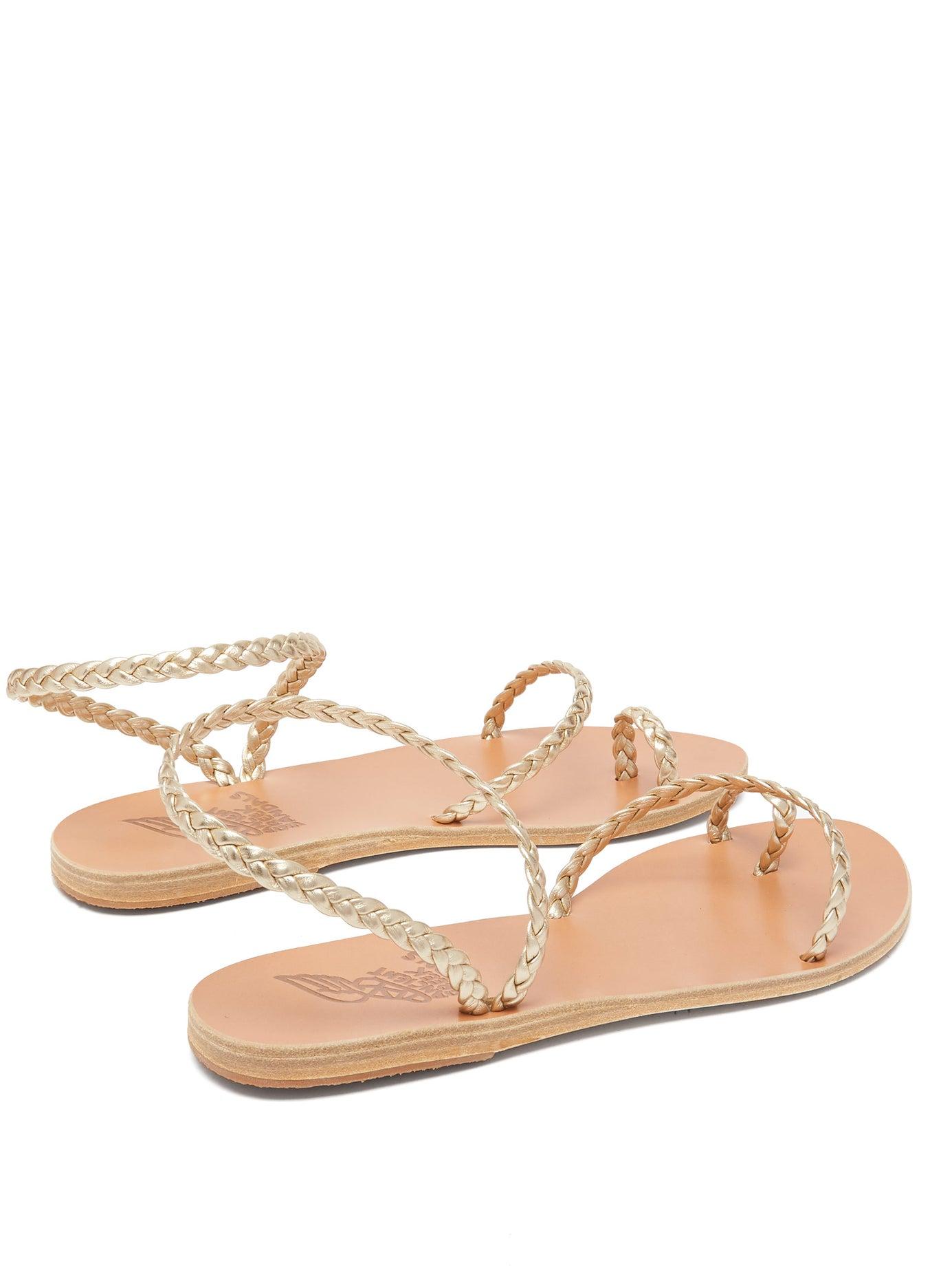 Ancient Greek Sandals Eleftheria Braided-leather Sandals in Gold ...