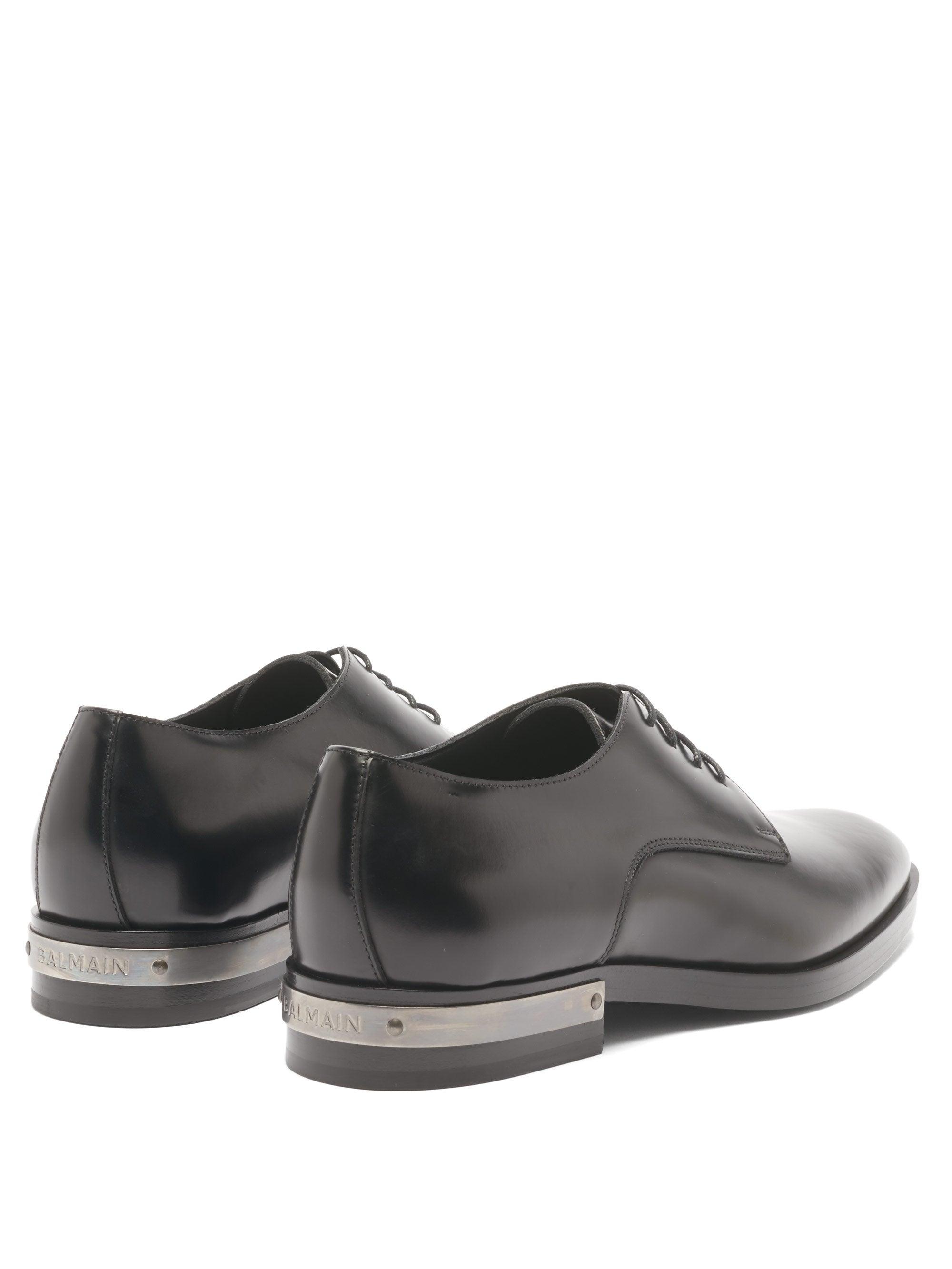Balmain Prince Leather Derby Shoes in Black for Men | Lyst