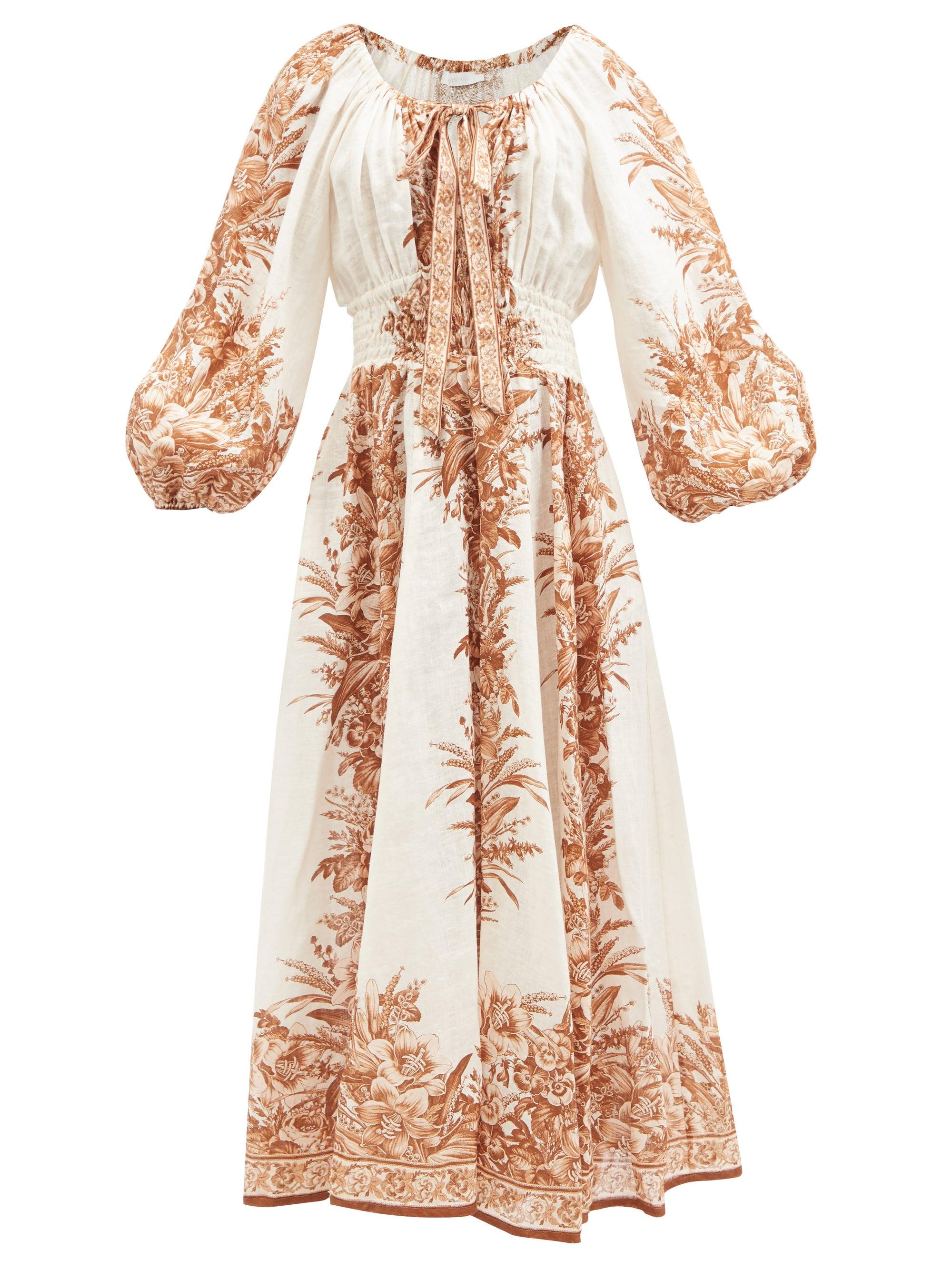 zimmermann white and gold dress