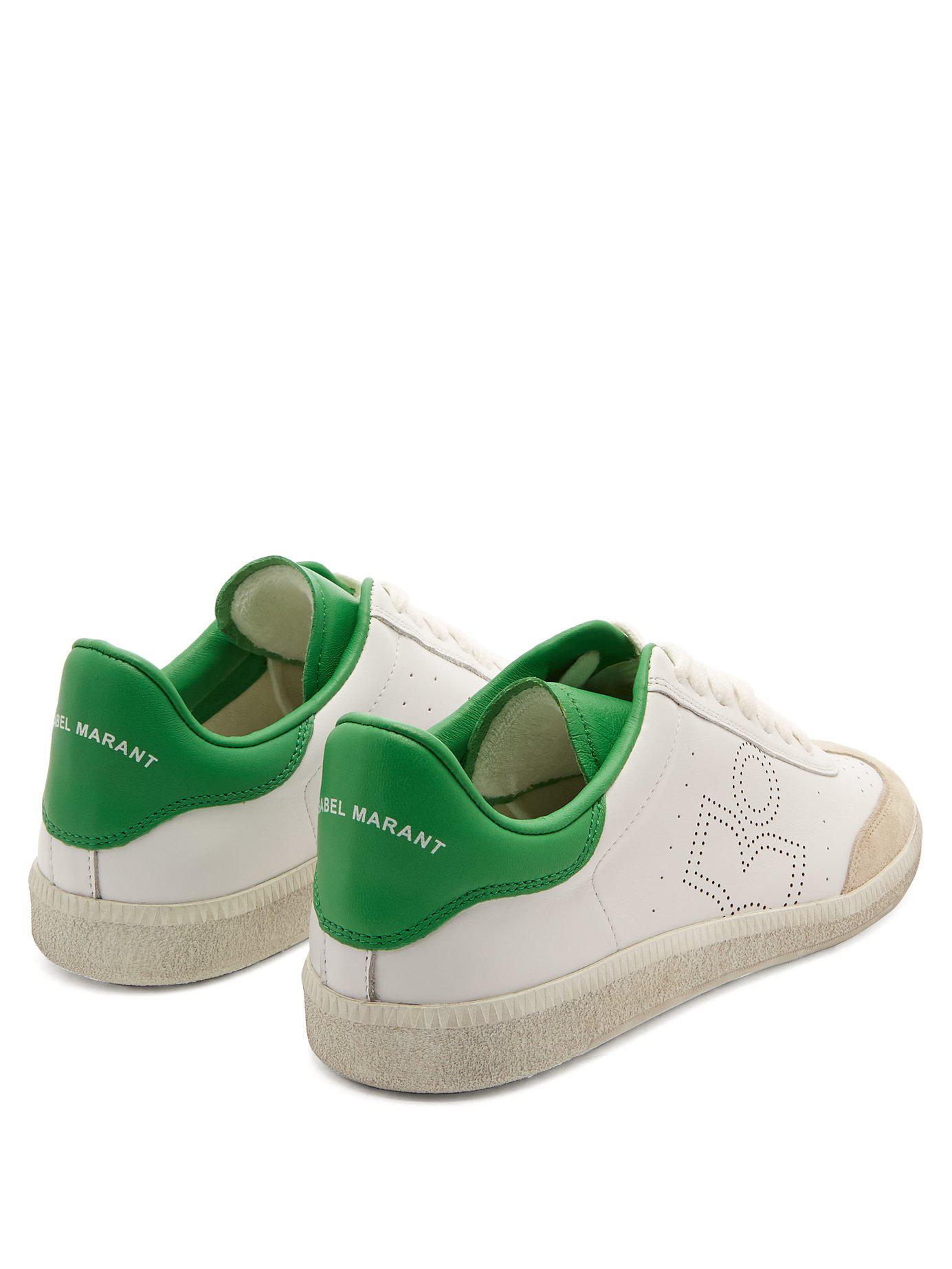 Isabel Marant White And Green Bryce Sneakers | Lyst