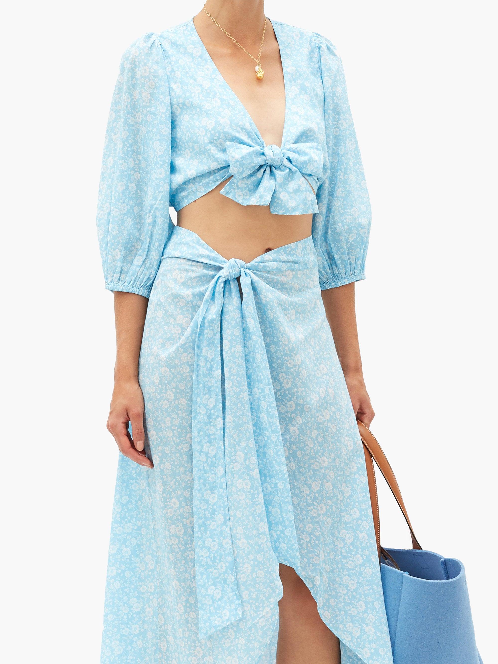 ganni tie front dress