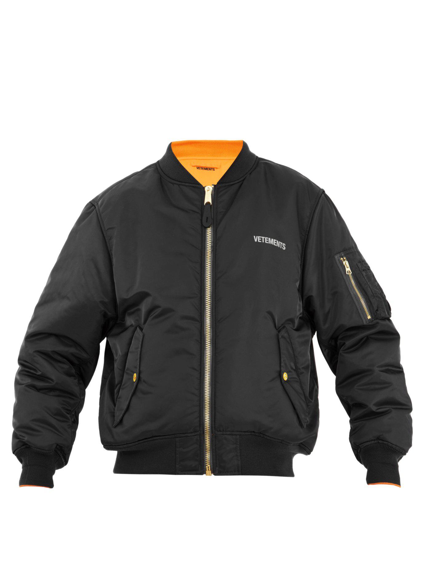 vetements reversible bomber jacket