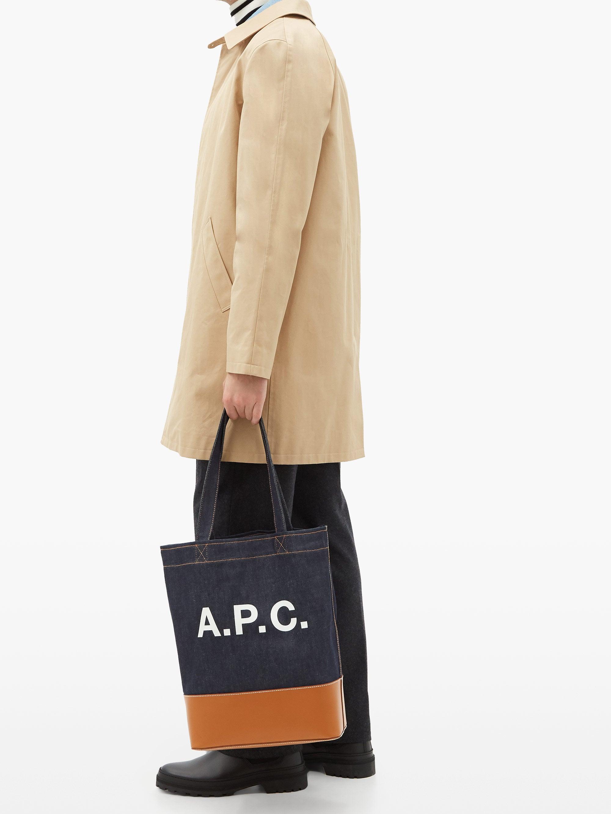 A.P.C. Axelle Denim Leather-trim Tote 