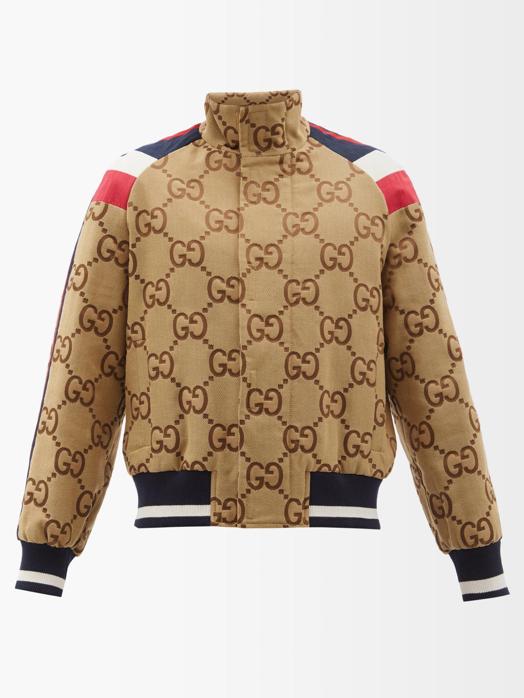 Gucci Jumbo Gg-jacquard Canvas Jacket in Brown for Men | Lyst
