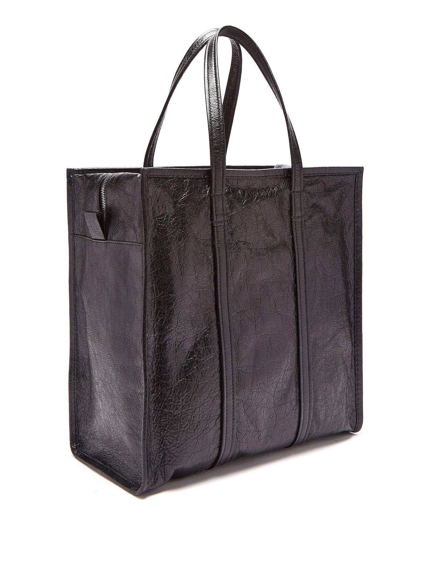 Balenciaga Bazar Shopper M Leather Bag in Black for Men | Lyst