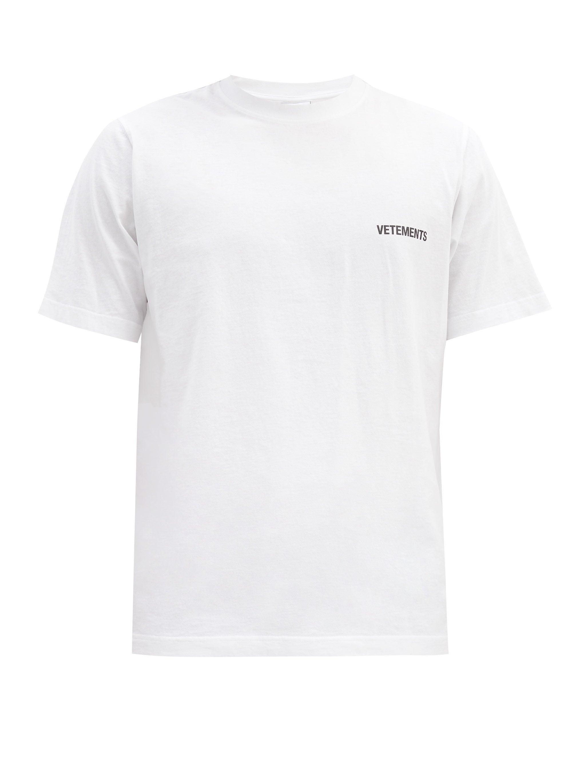 Vetements Logo-print Cotton-jersey T-shirt in White for Men - Lyst