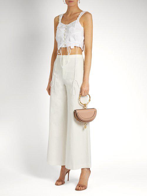 nile minaudière leather crossbody bag