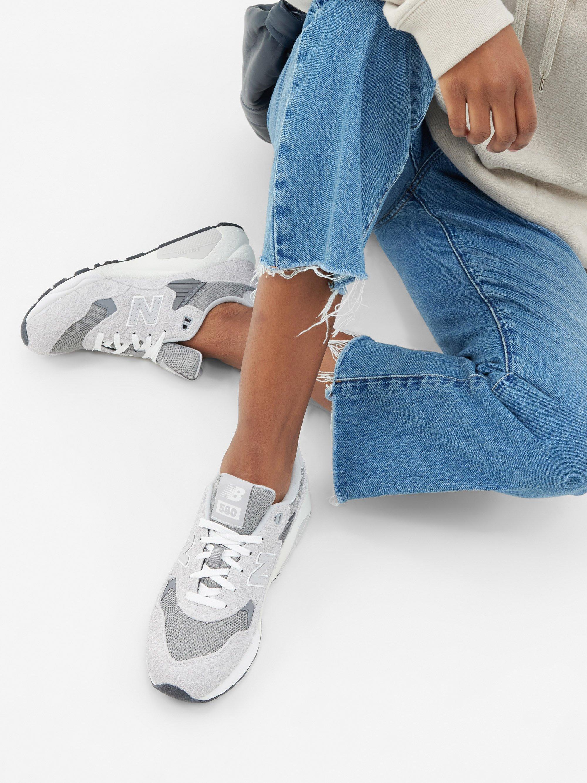 New 580 And Mesh Trainers in White | Lyst