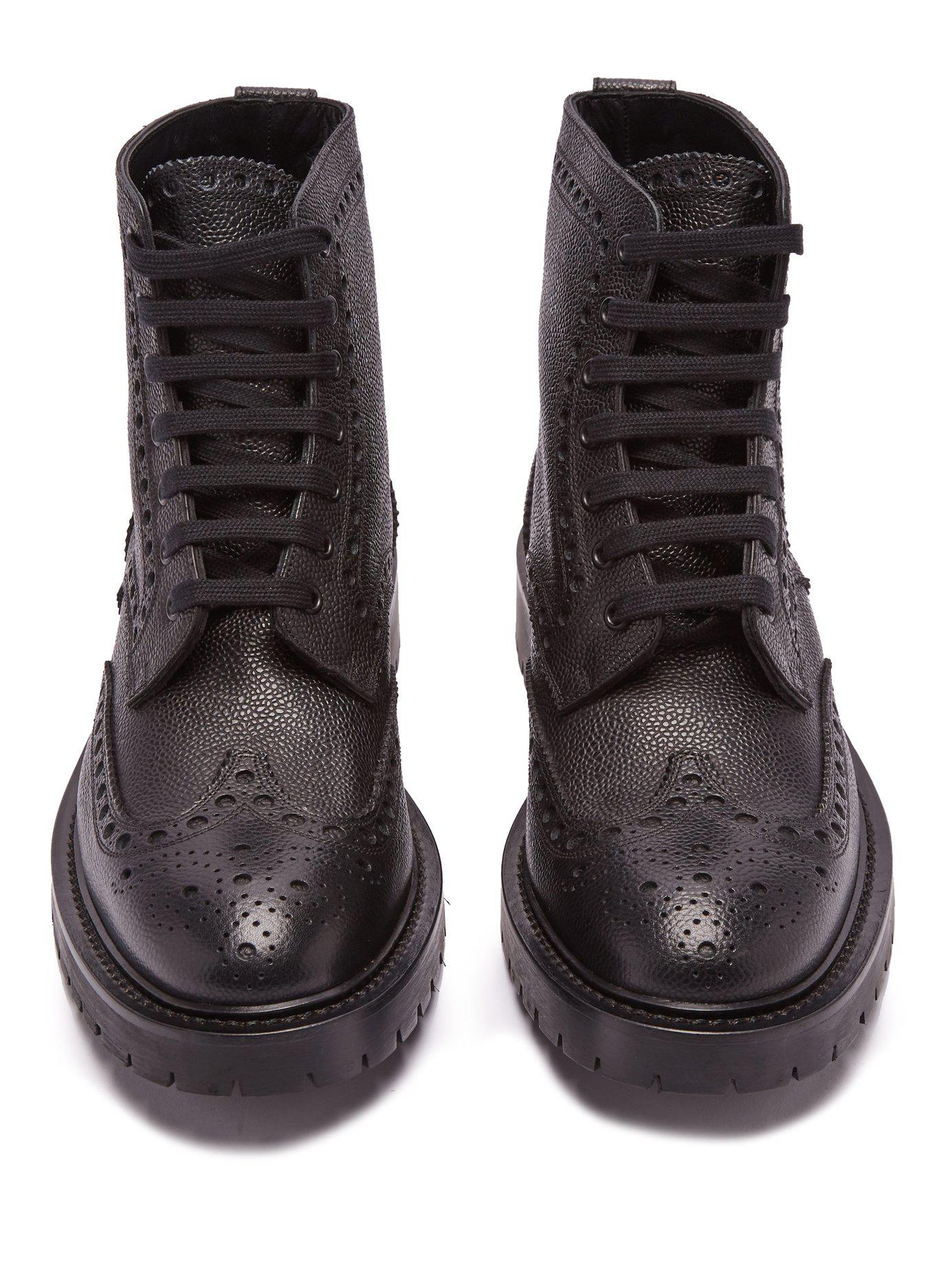 Burberry Barkestone Perforated Leather Ankle Boots in