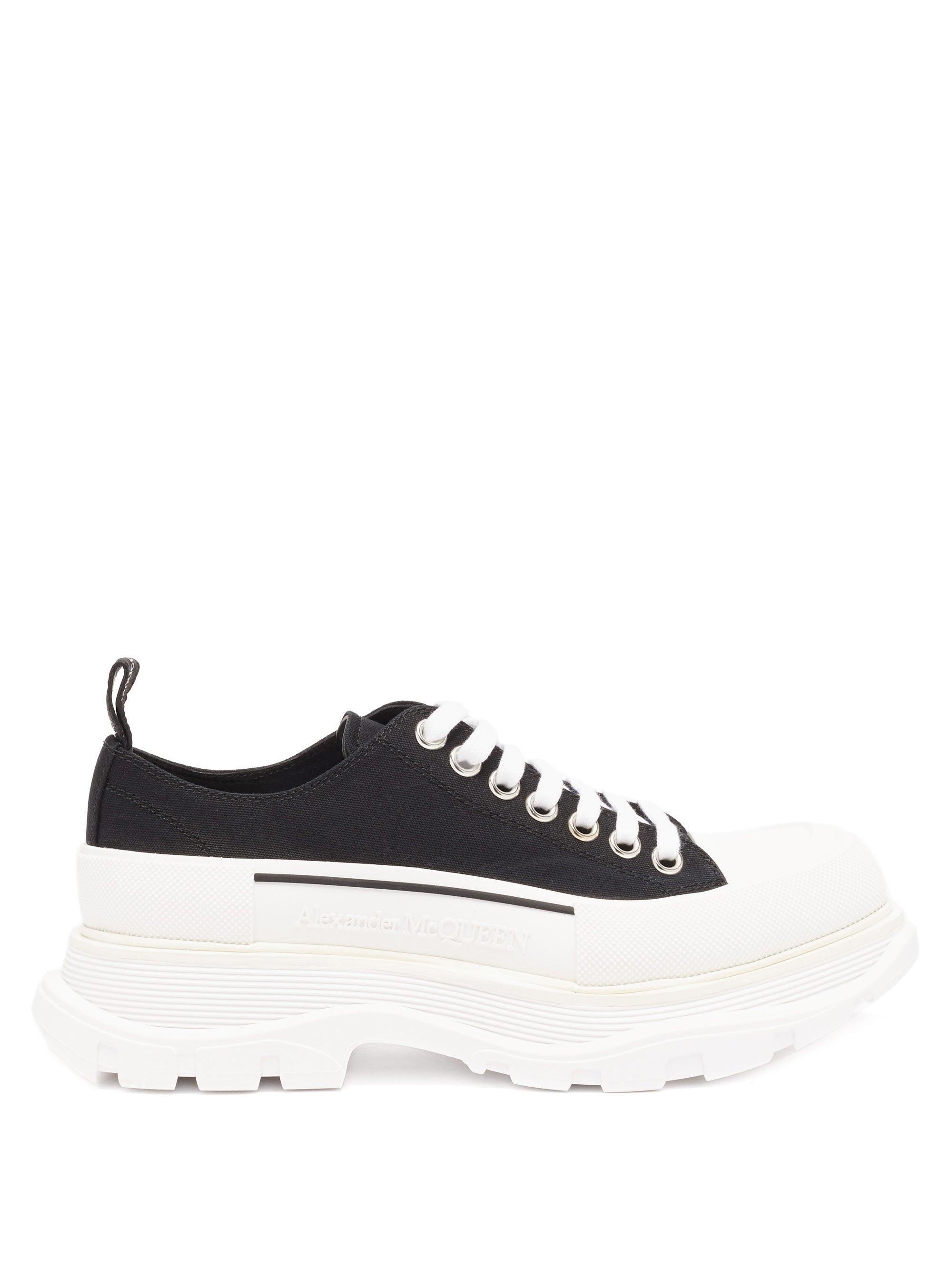 Alexander McQueen Chunky Tread-sole Canvas Trainers in Black - Lyst