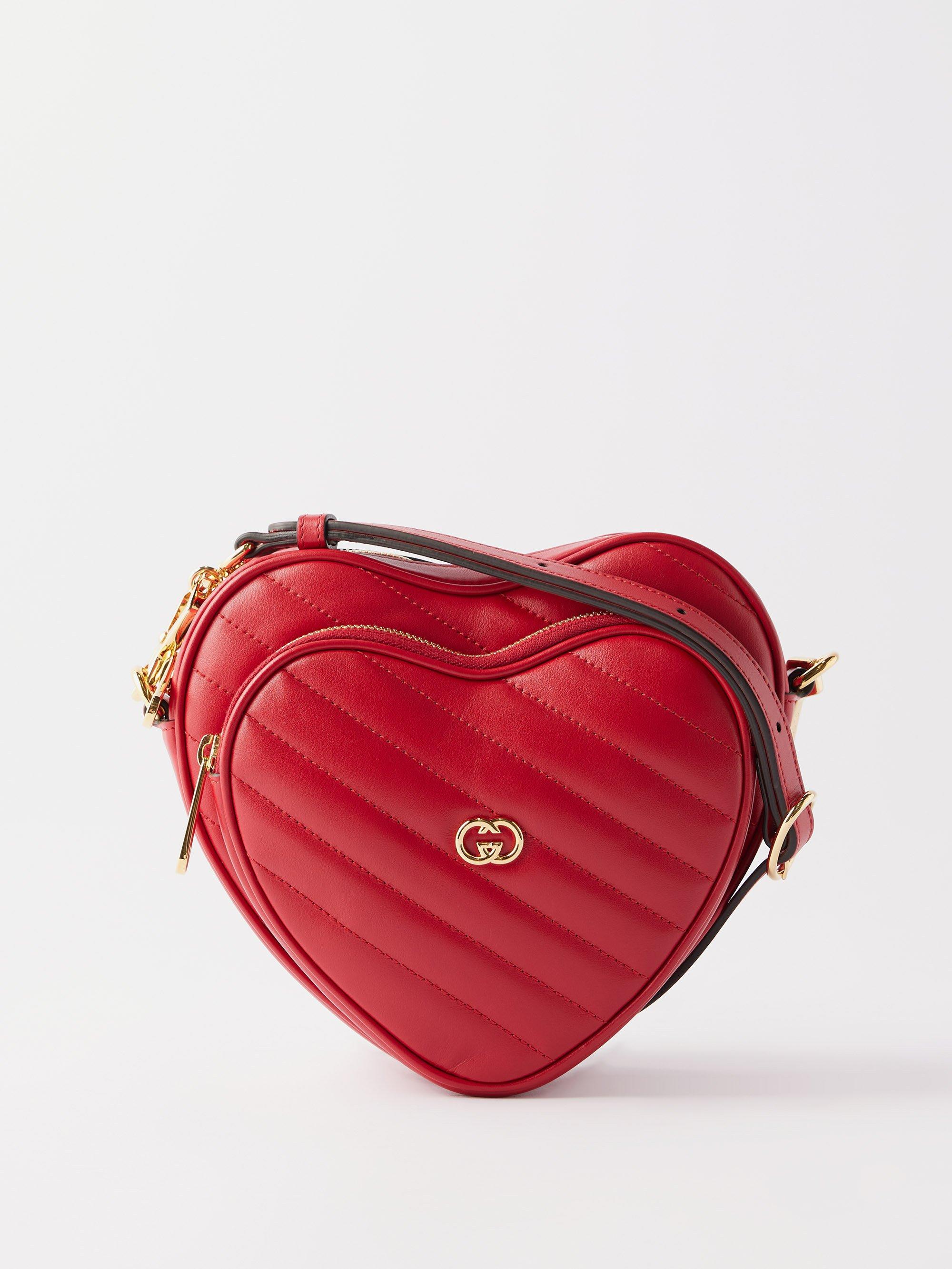 Interlocking G Heart Mini Crossbody Bag in Black - Gucci