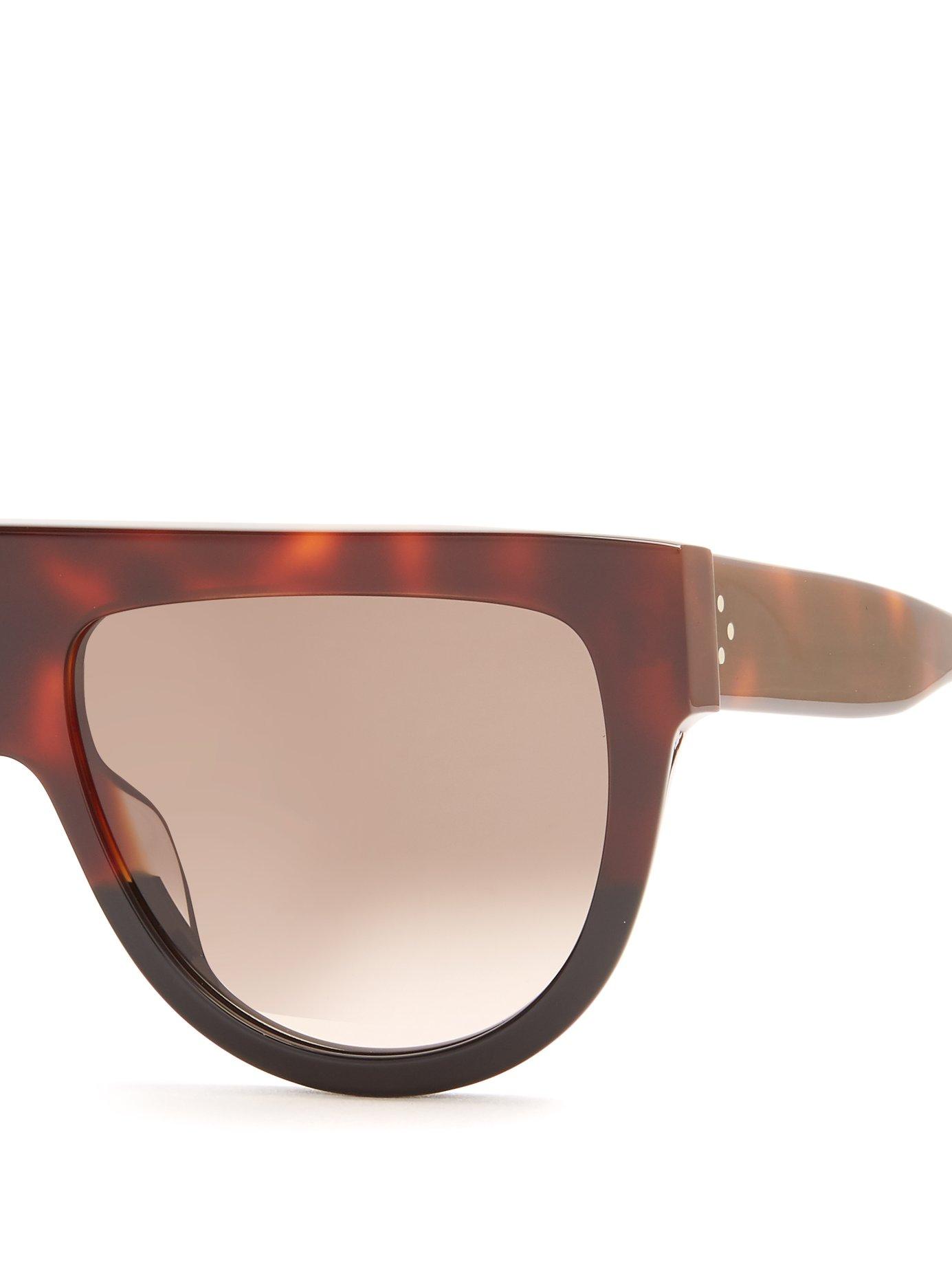 Celine Silk Shadow D Frame Acetate Sunglasses in Brown | Lyst