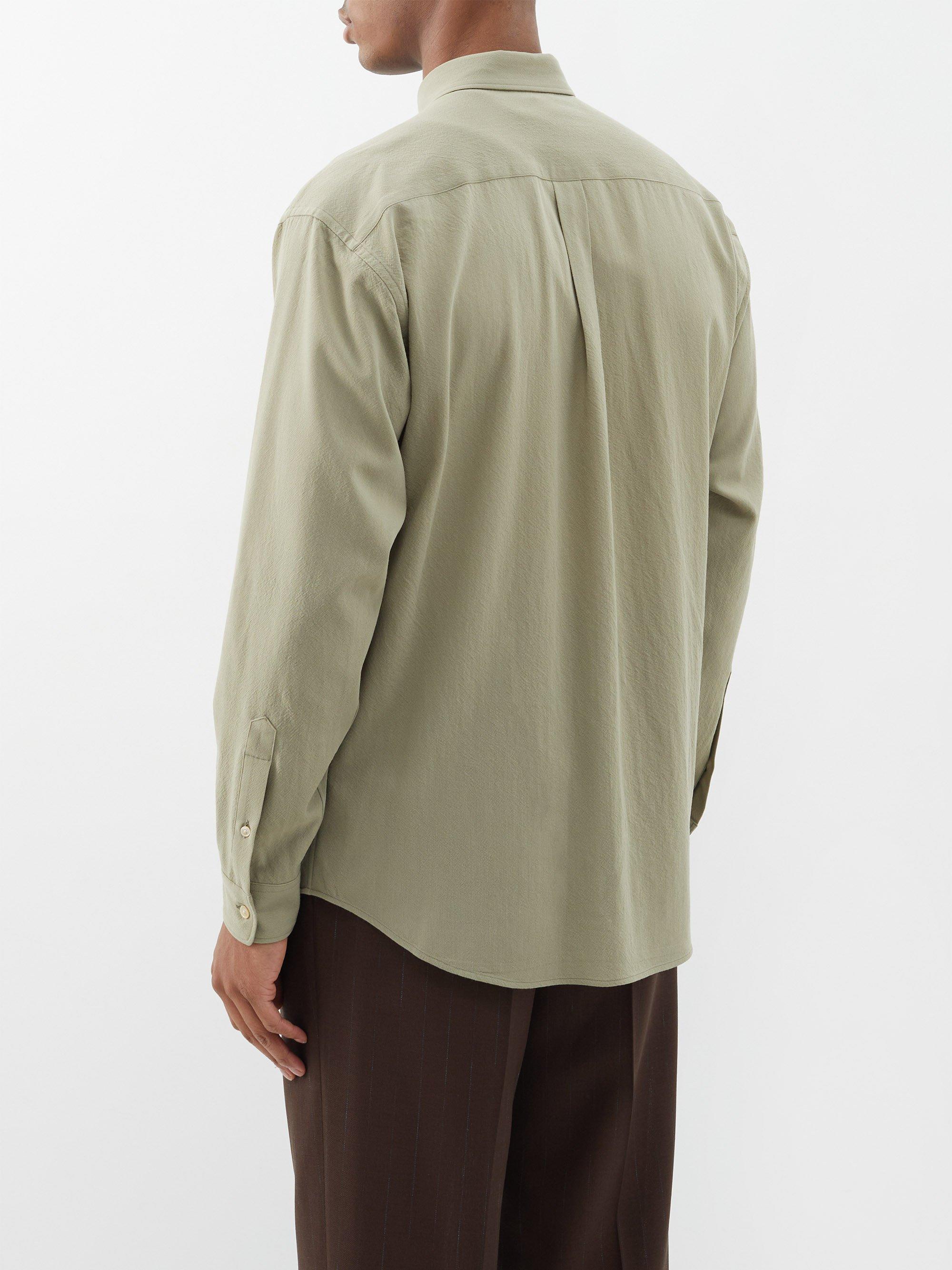 AURALEE Hard Twist Wool Shirt in Natural for Men | Lyst