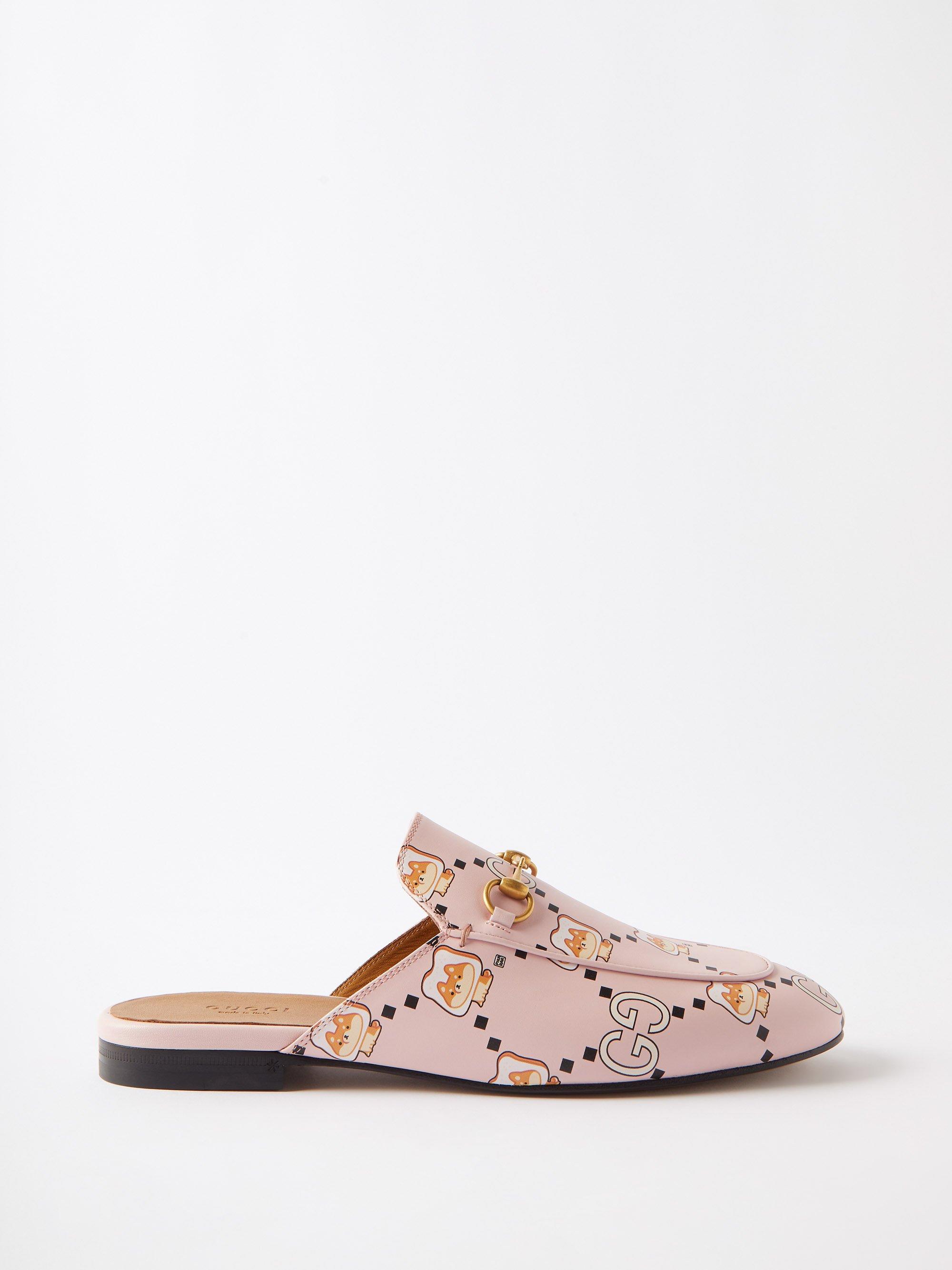 Gucci X Kawaii Leather Backless Loafers | Lyst