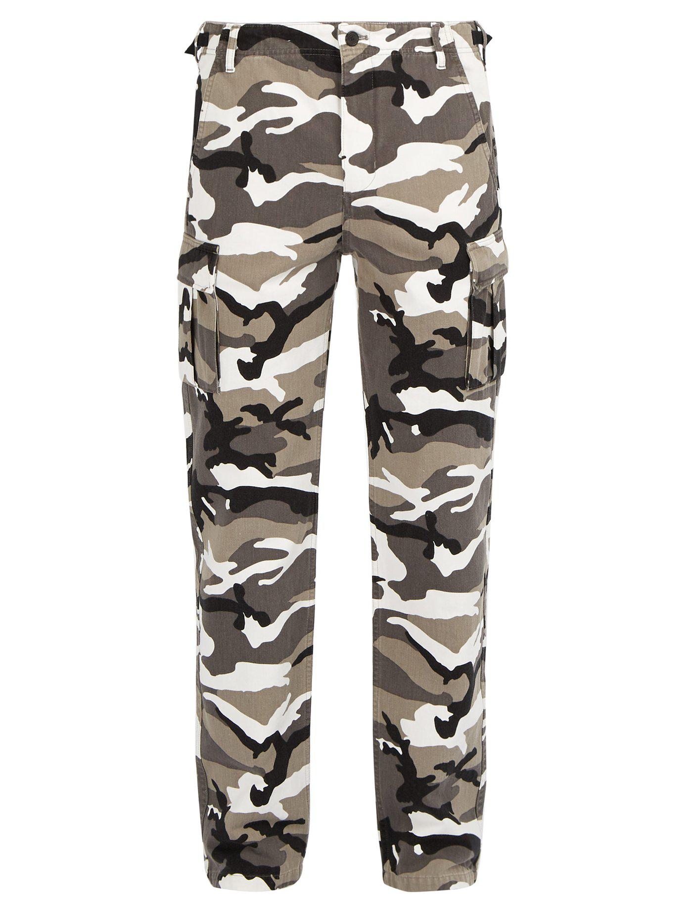 Balenciaga Cotton Camouflage-print Pants in White for Men | Lyst