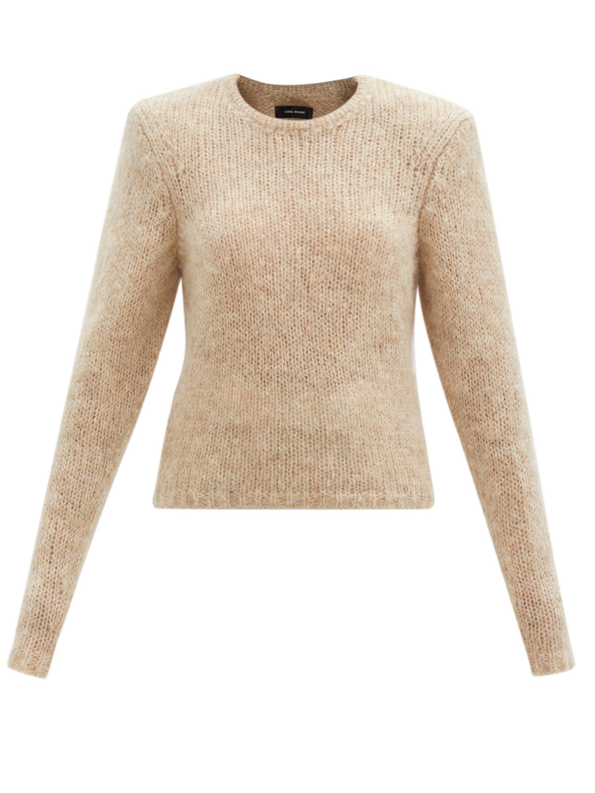 Isabel Marant Erin Padded-shoulder Mohair-blend Sweater in Beige ...