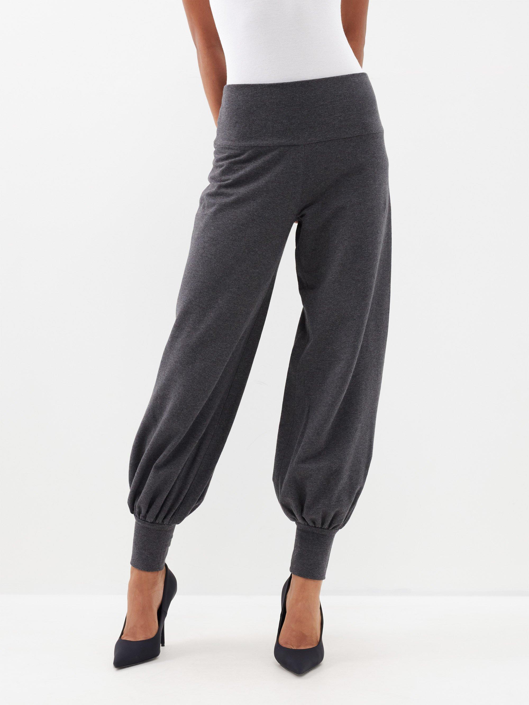 Norma Kamali High-rise Jersey Track Pants in Blue | Lyst