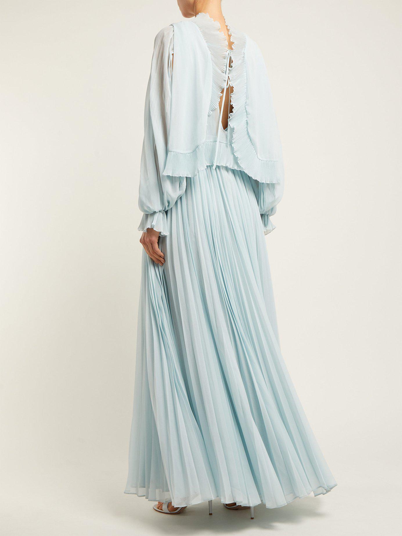 blue chiffon maxi