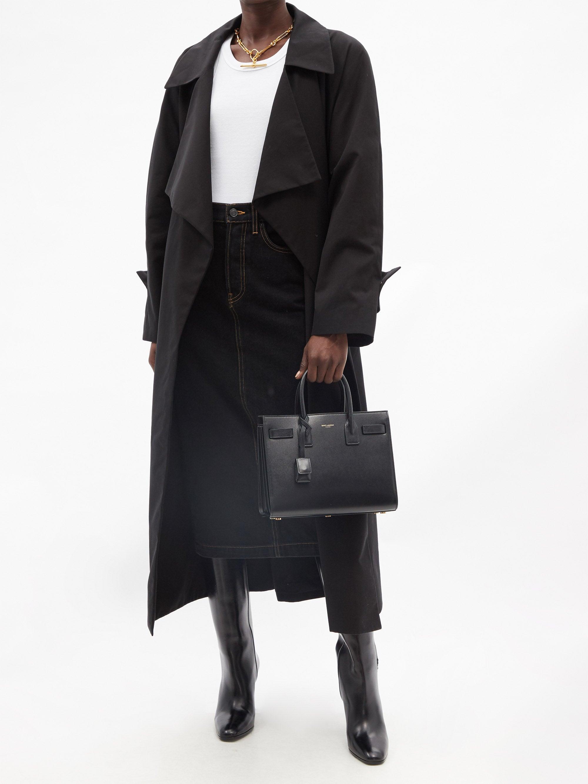 Saint Laurent Sac De Jour Baby Leather Handbag in Black | Lyst