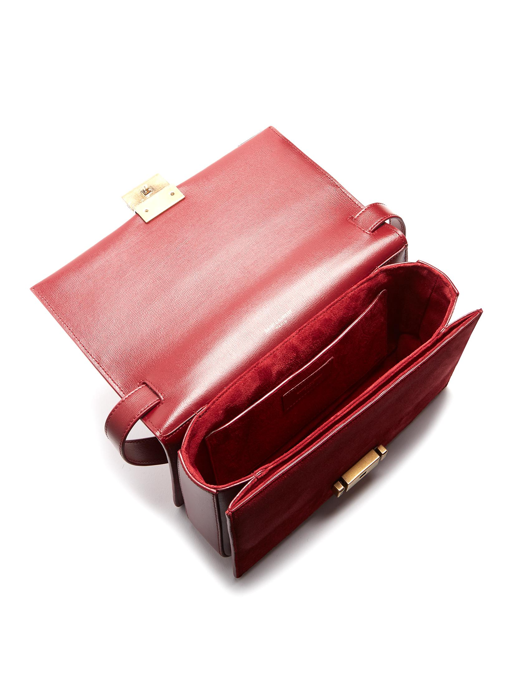 Saint Laurent Bellechasse Medium Leather And Suede Bag in Red