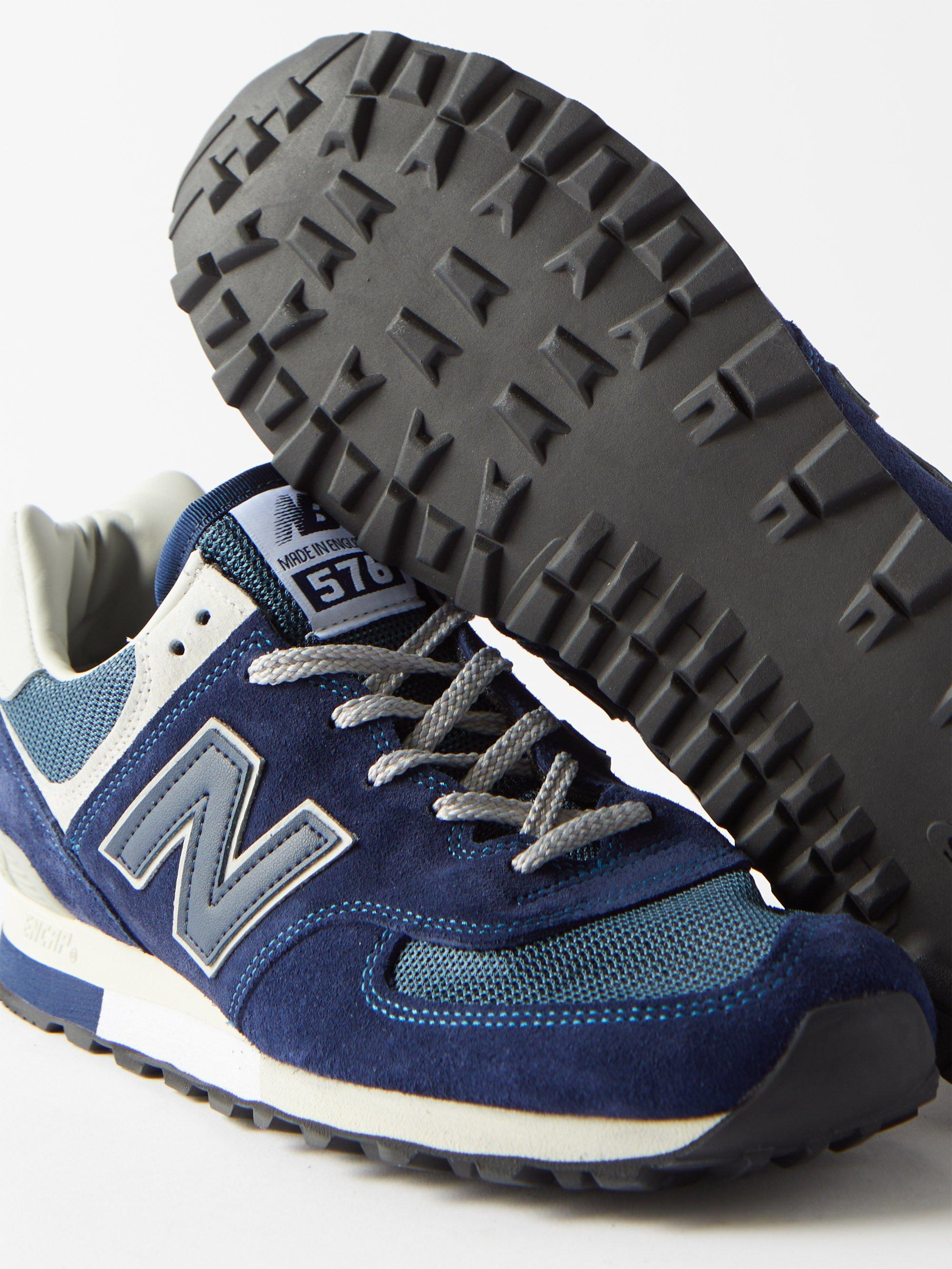 New Balance Made In Uk 576 Suede And Mesh Trainers in Blue for Men | Lyst