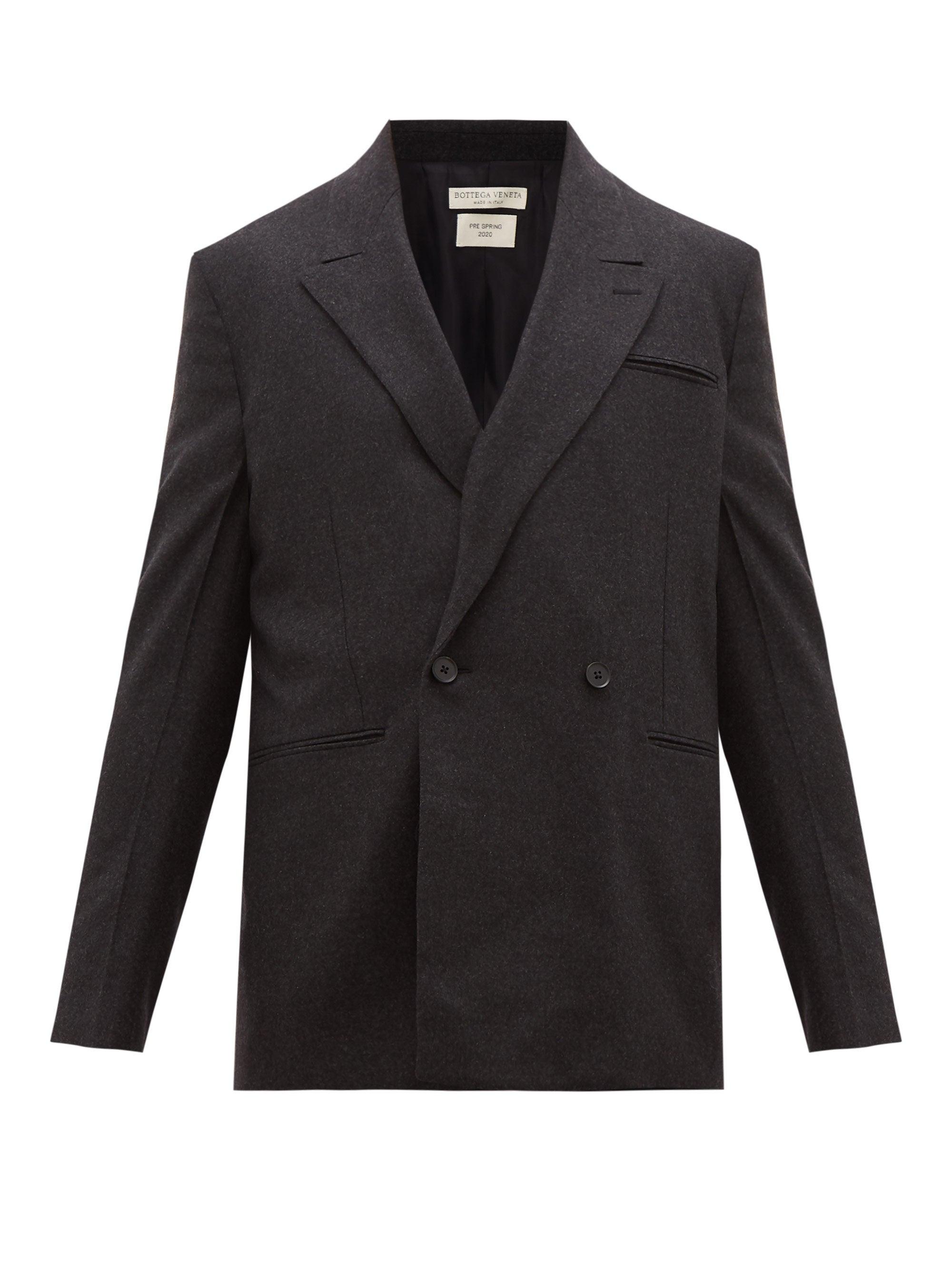 Bottega Veneta Wool-gabardine Double-breasted Suit Jacket in Grey (Gray ...