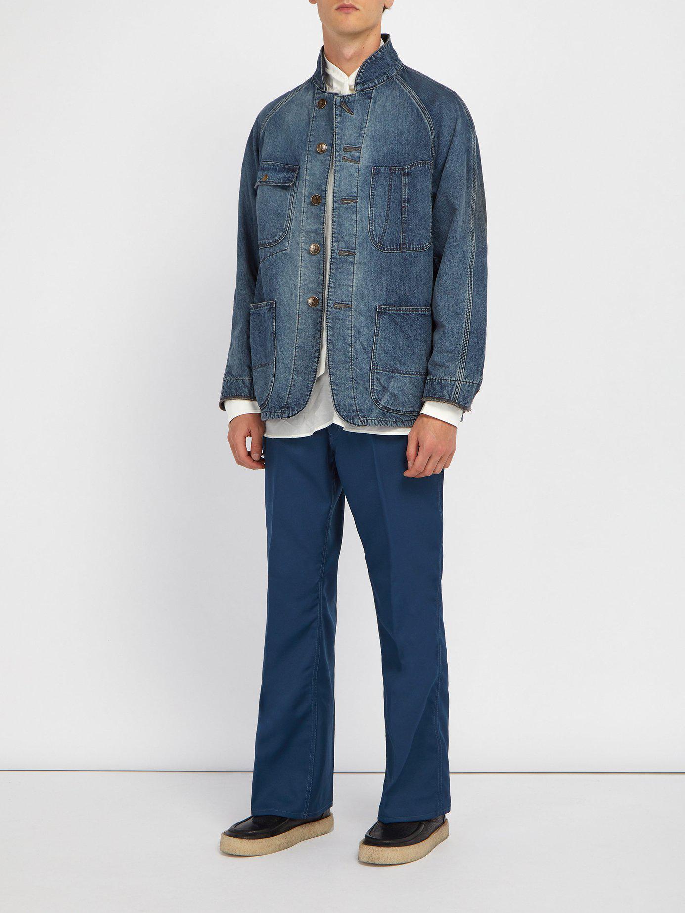Needles Boot-cut Trousers in Blue for Men - Lyst