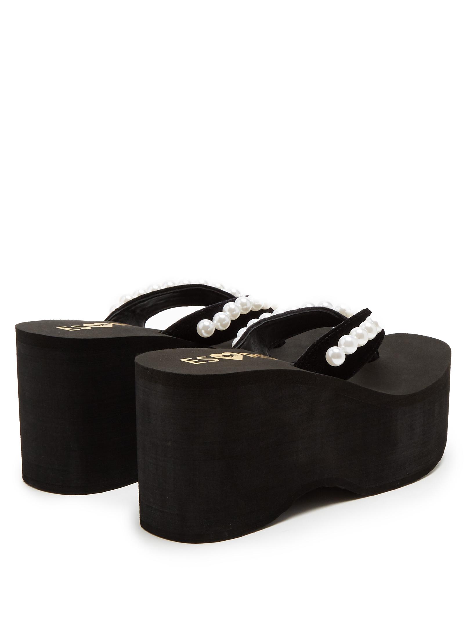 Rocket Dog Bungalow Velvet Platform Flipflops in Black Lyst